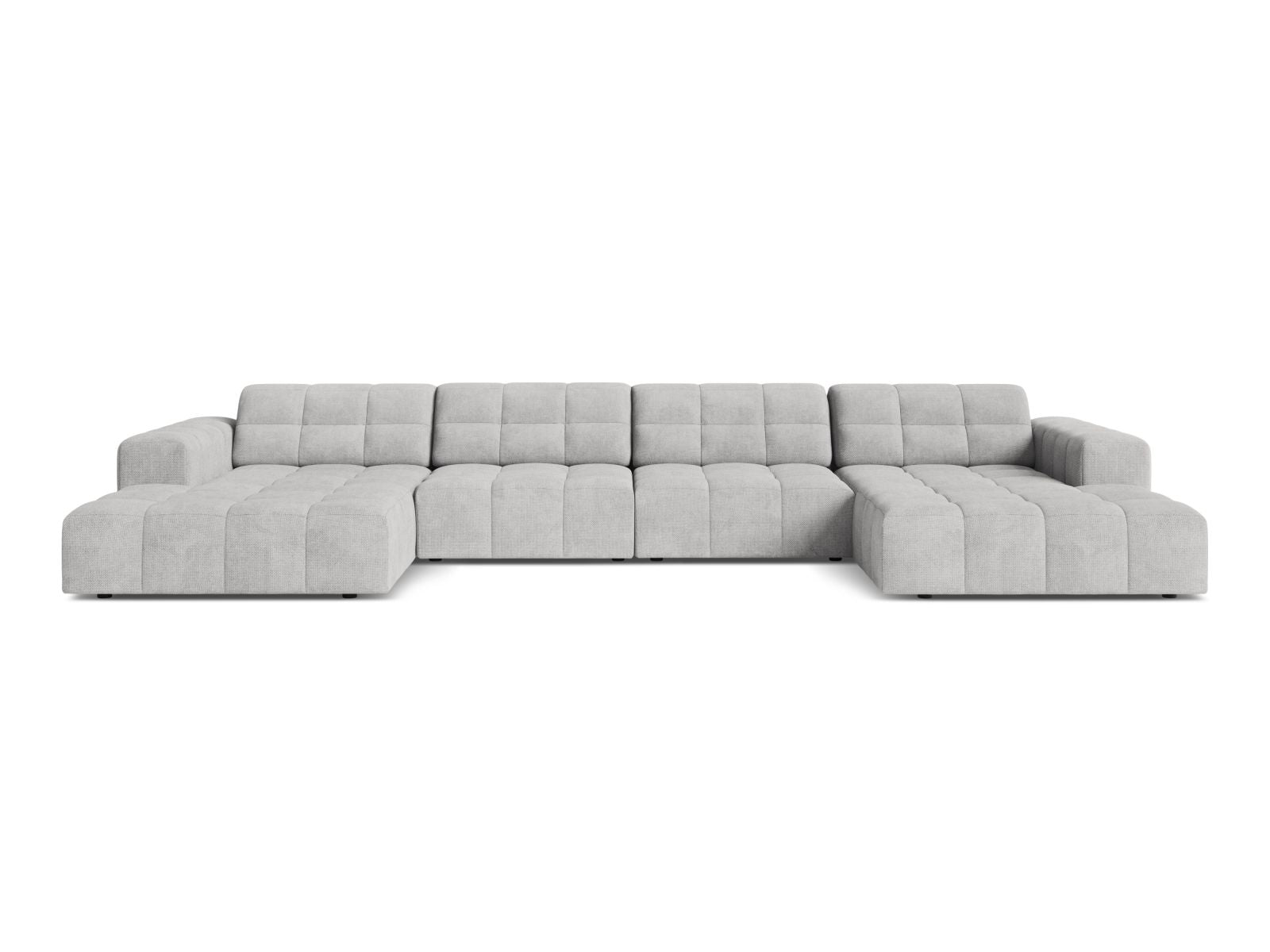 Sofa panoramiczna 6-osobowa JENNIFER srebrny szenil – Micadoni