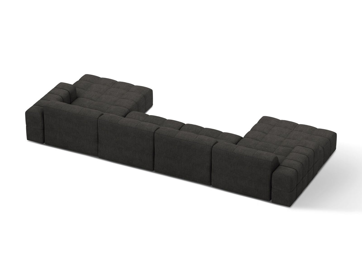 Sofa panoramiczna 6-osobowa JENNIFER grafitowy szenil – ujęcie tylne