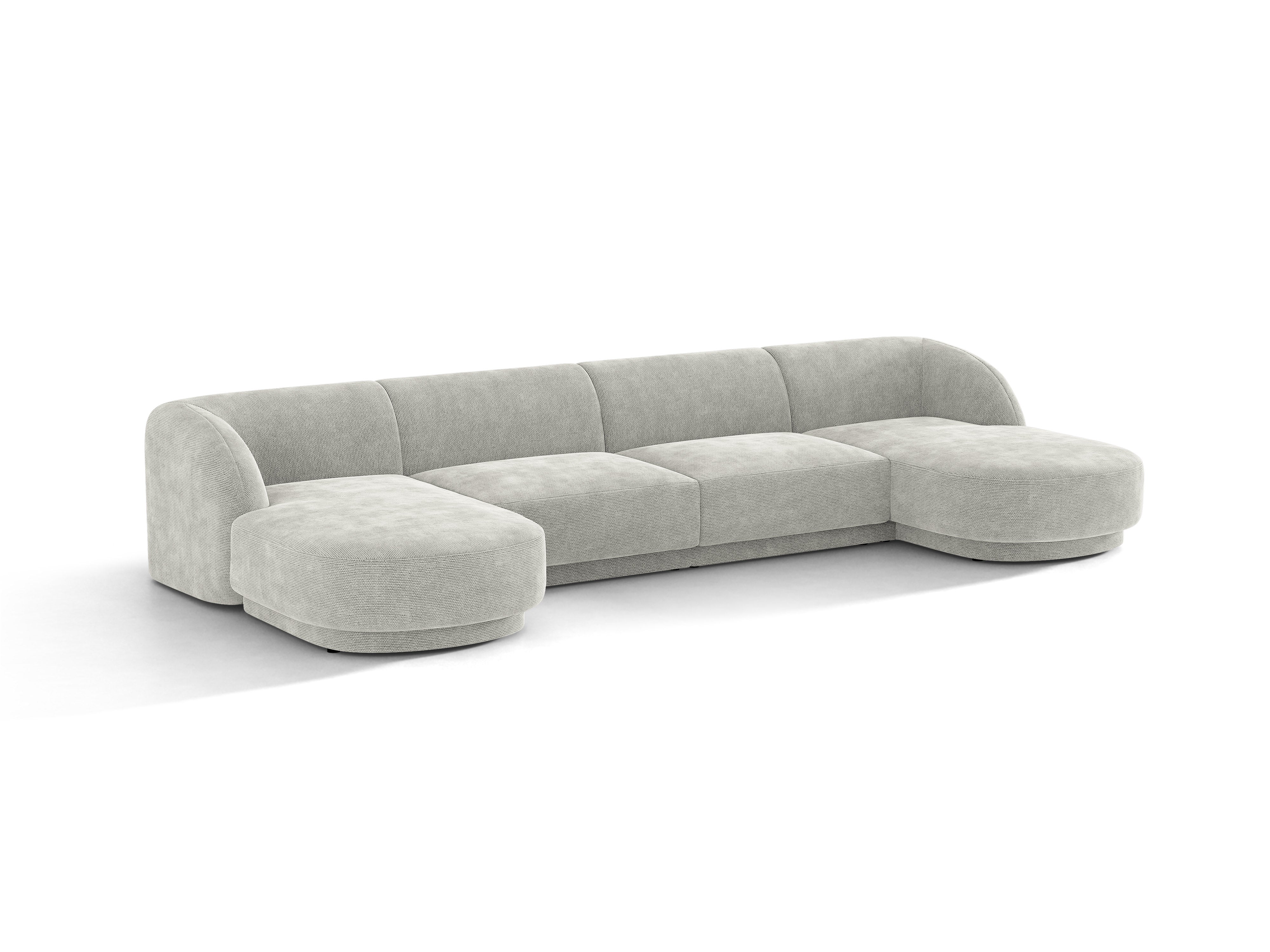 U-förmiger Ecksofa MILEY graues Chenille