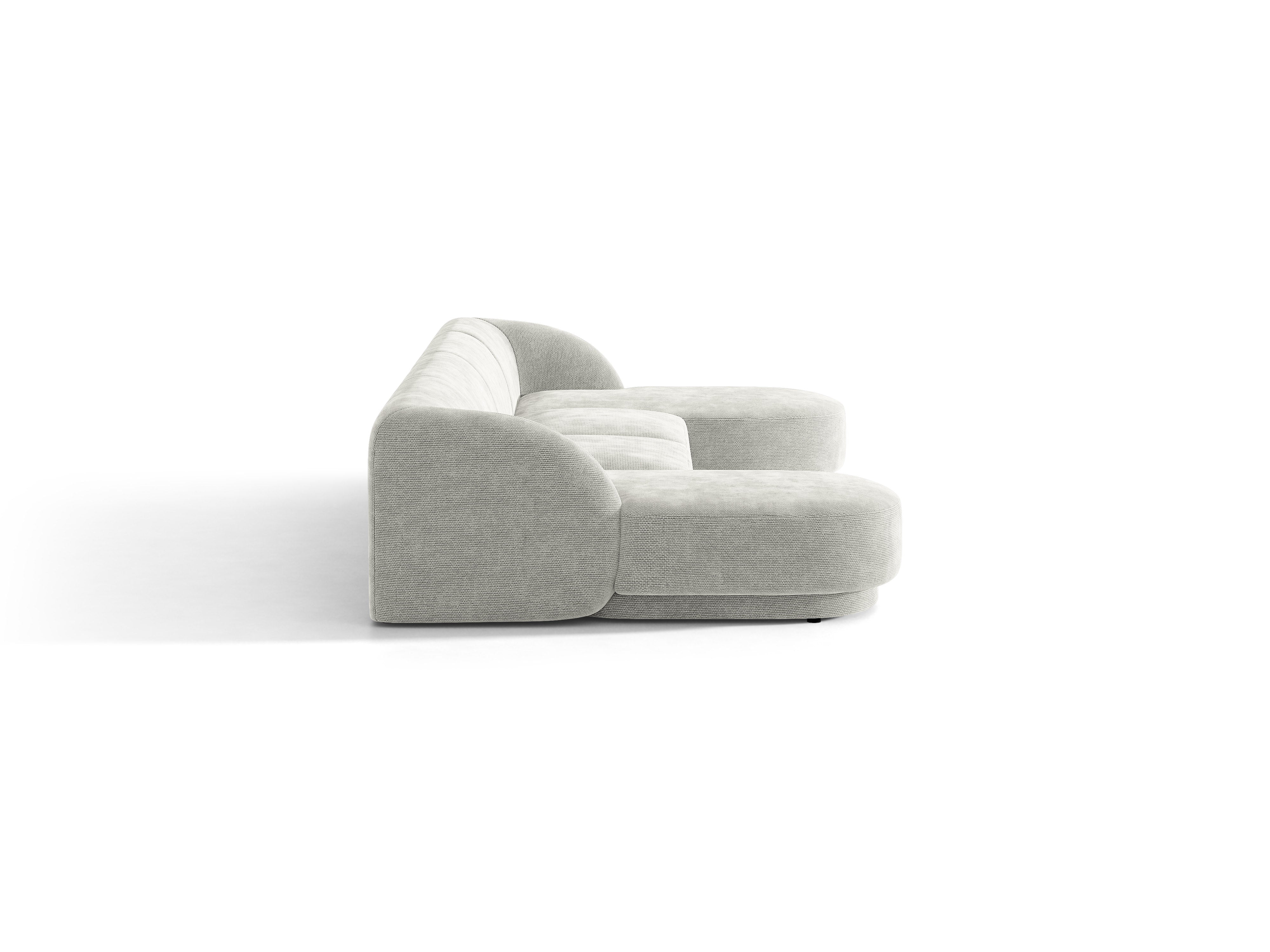 U-förmiger Ecksofa MILEY graues Chenille
