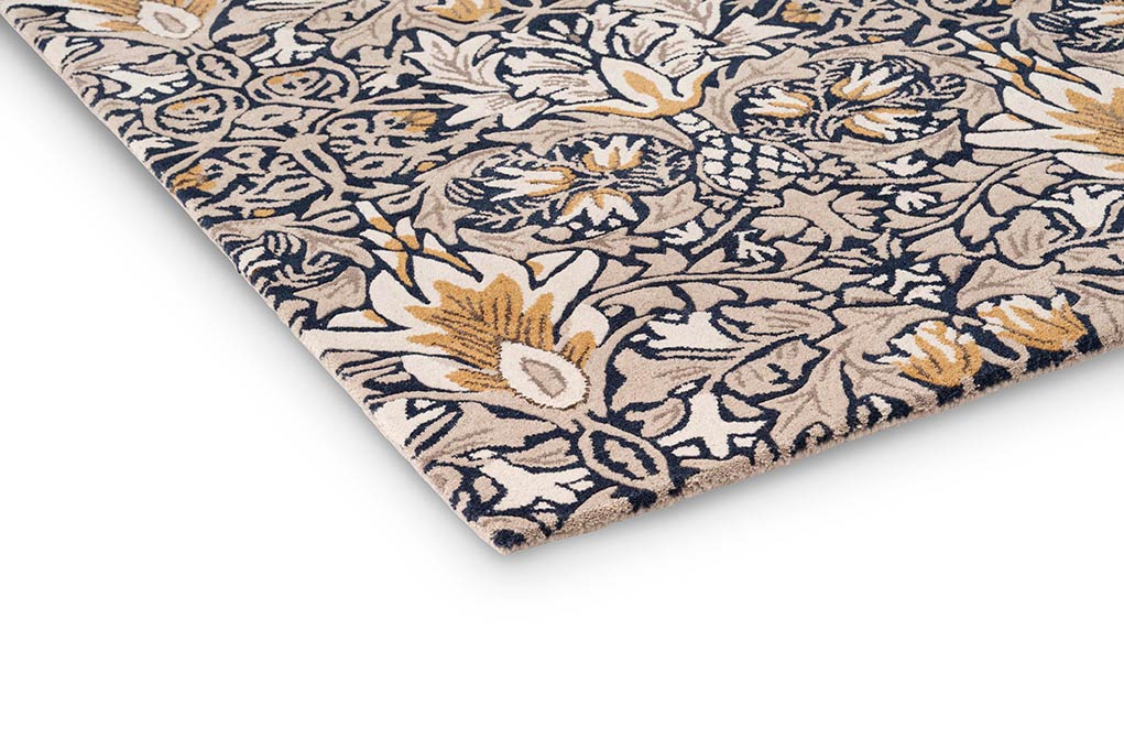 SNAKESHEAD INDIGO Teppich beige und marineblau