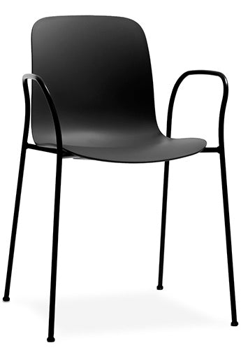 SUBSTANCE chair in black with a metal base
