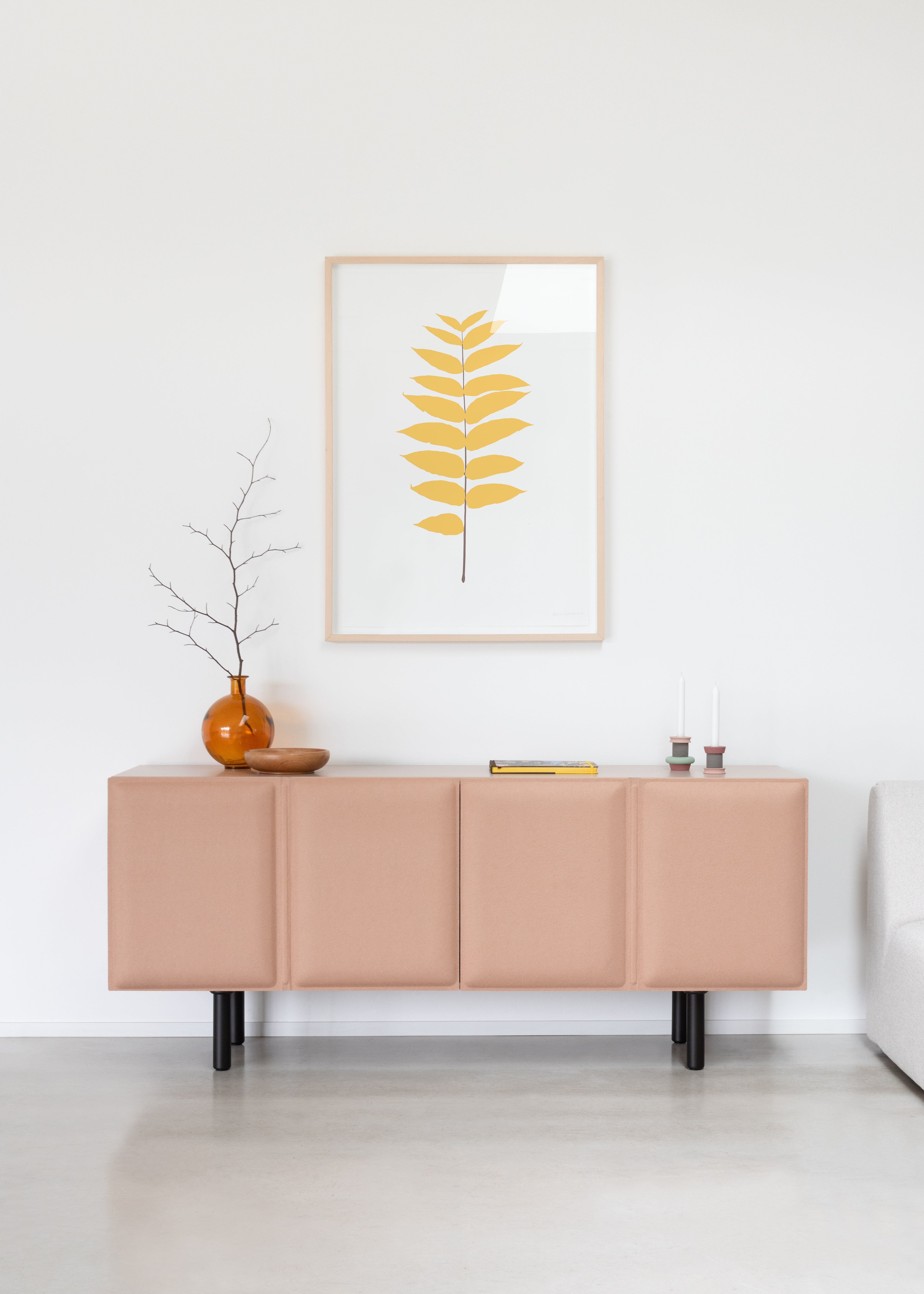 TACITO TV cabinet beige felt