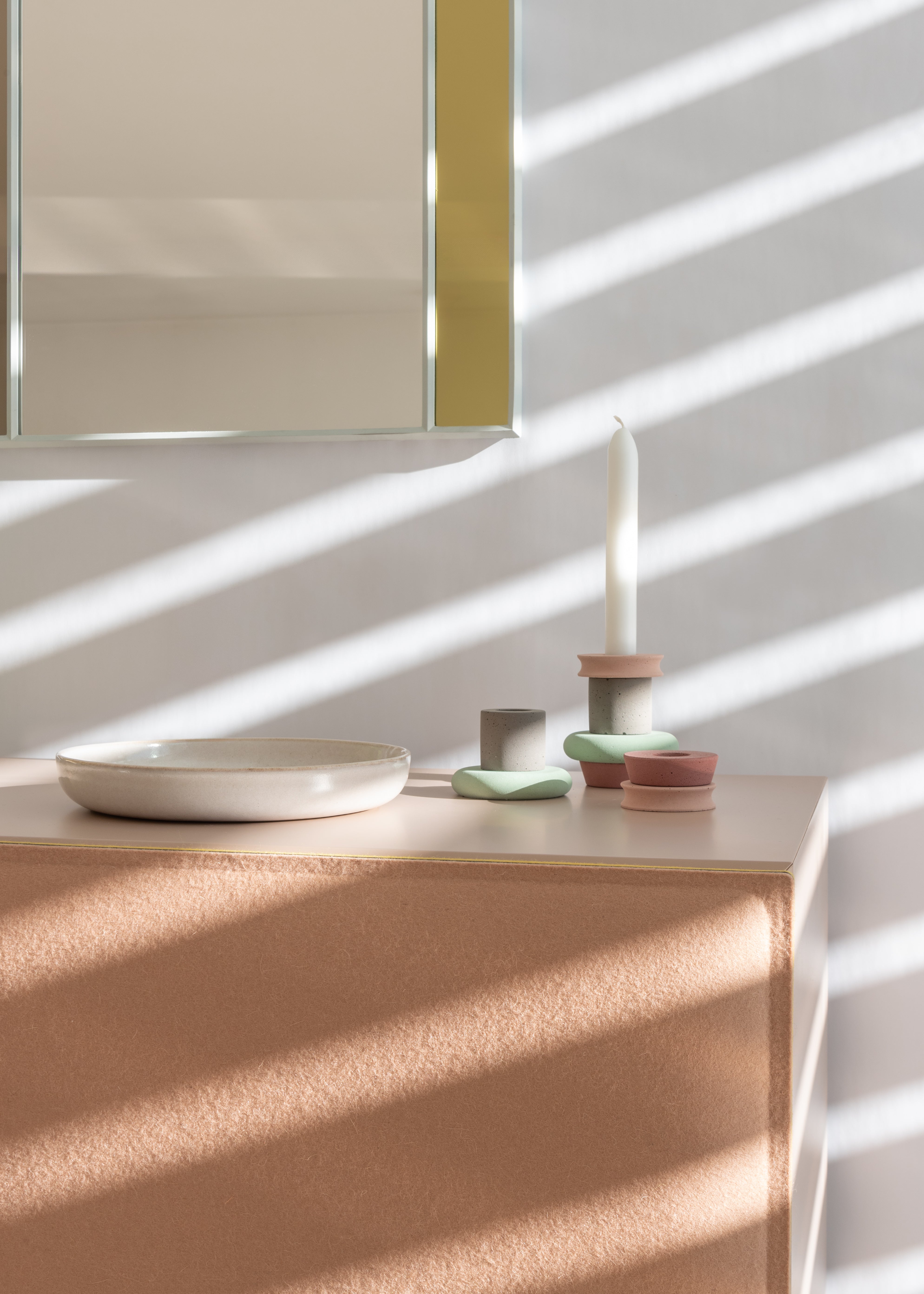 TACITO TV cabinet beige felt