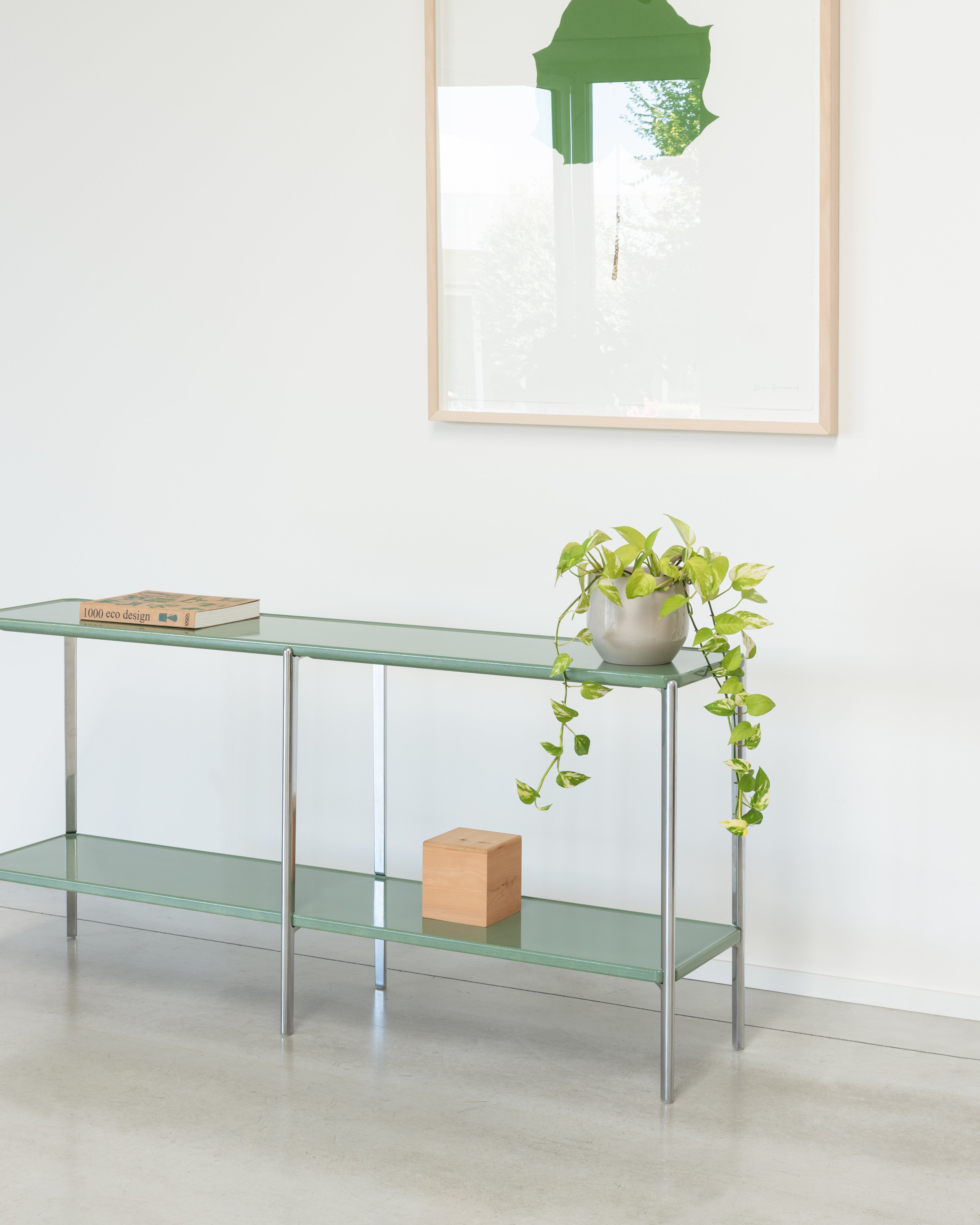 Double shelf TAMBOUR blue concrete