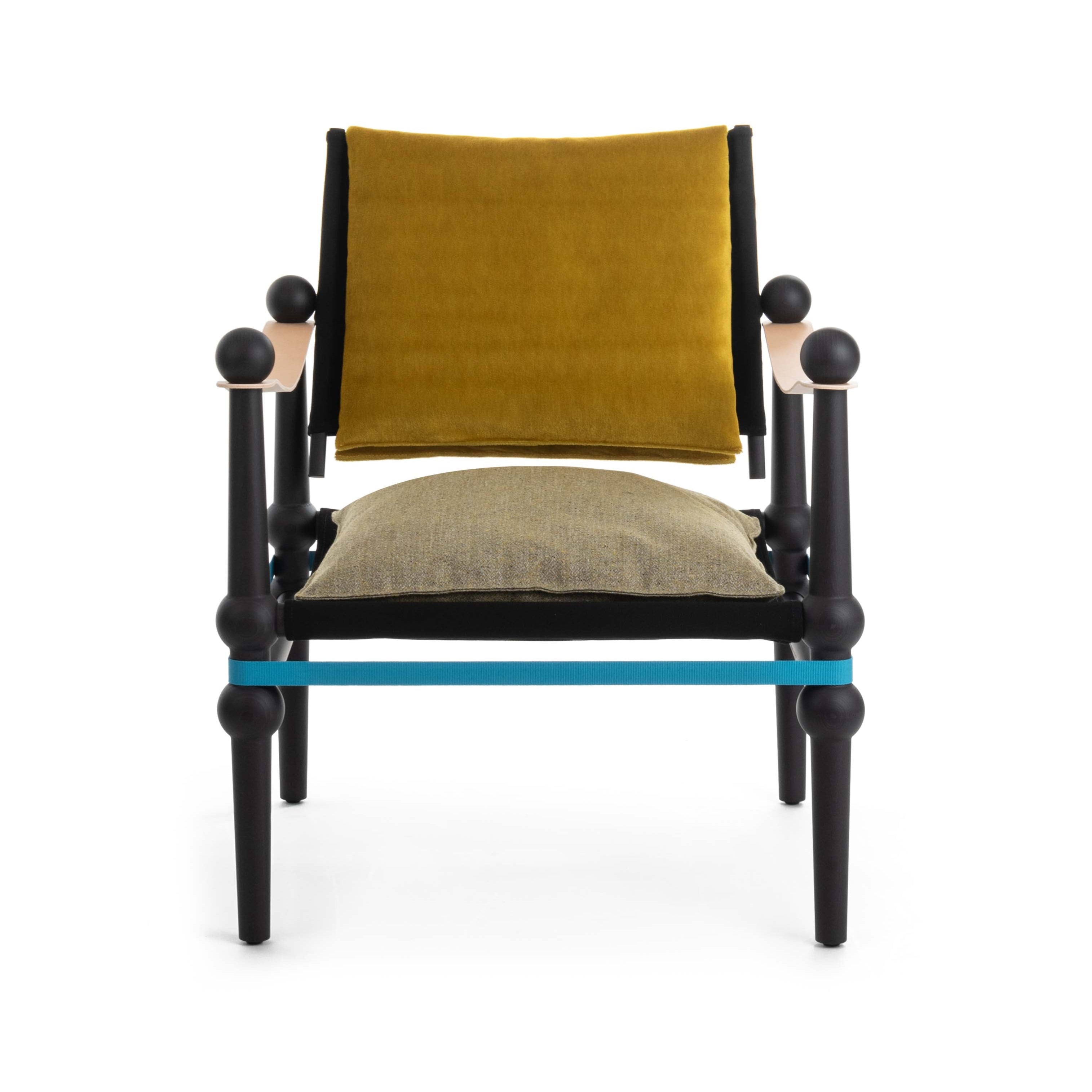 TWAIN armchair in yellow with a black beech base