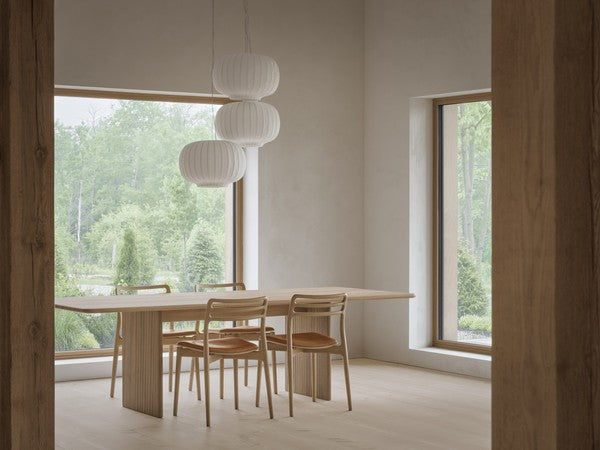 Stuhl CABIN karamelbraunes Leder mit heller Eichenbasis