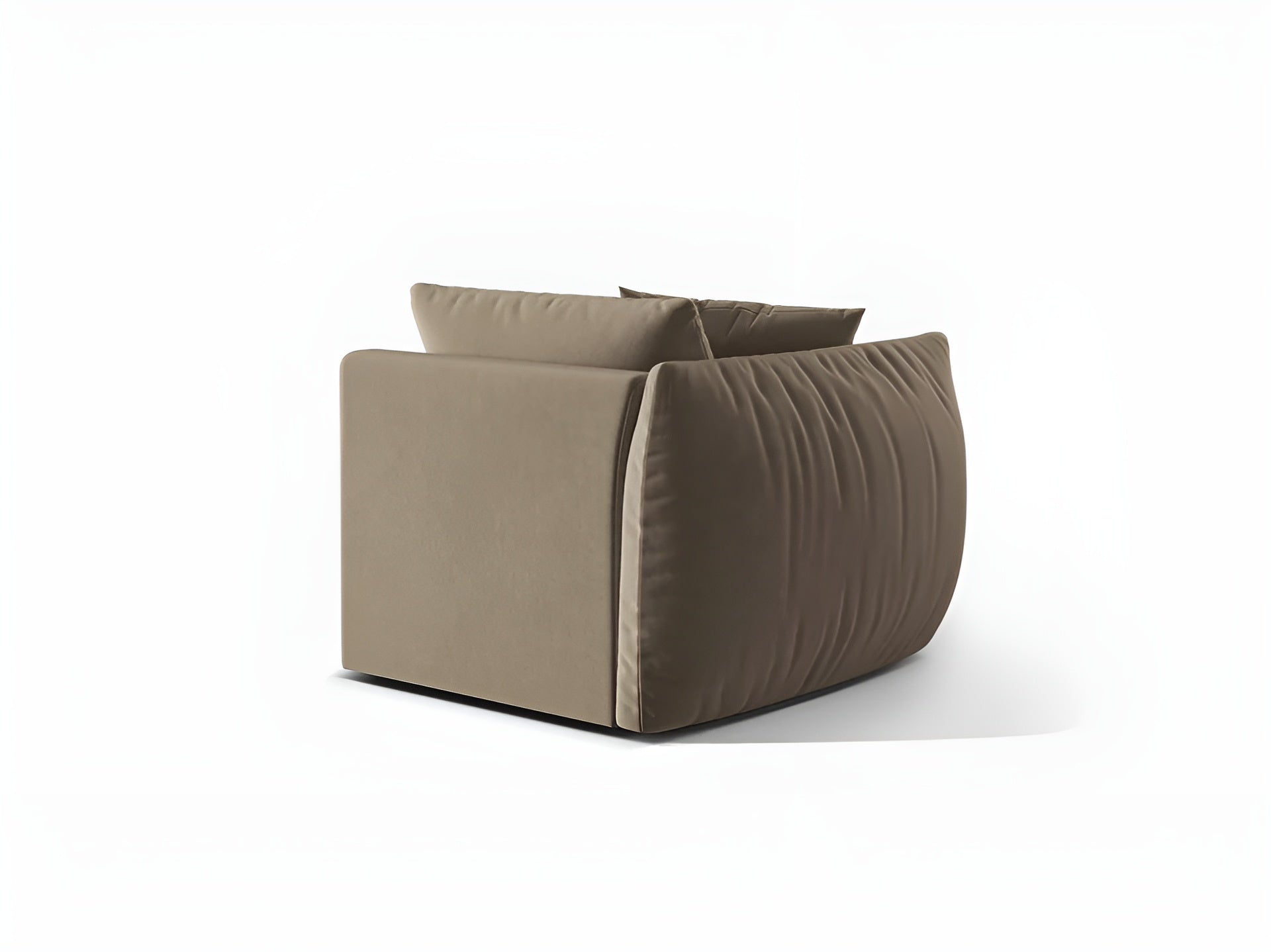 Modulares Samtsofa CHRIS - linkes Element in Hellbraun