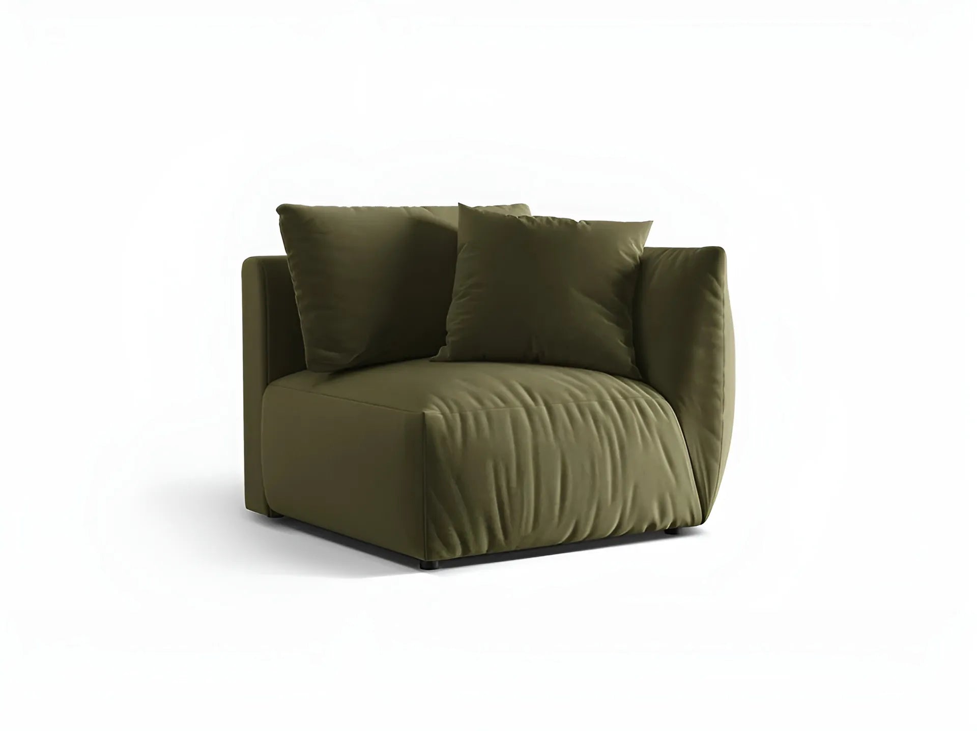 Modulares Samtsofa CHRIS - rechte Element in Hellgrün