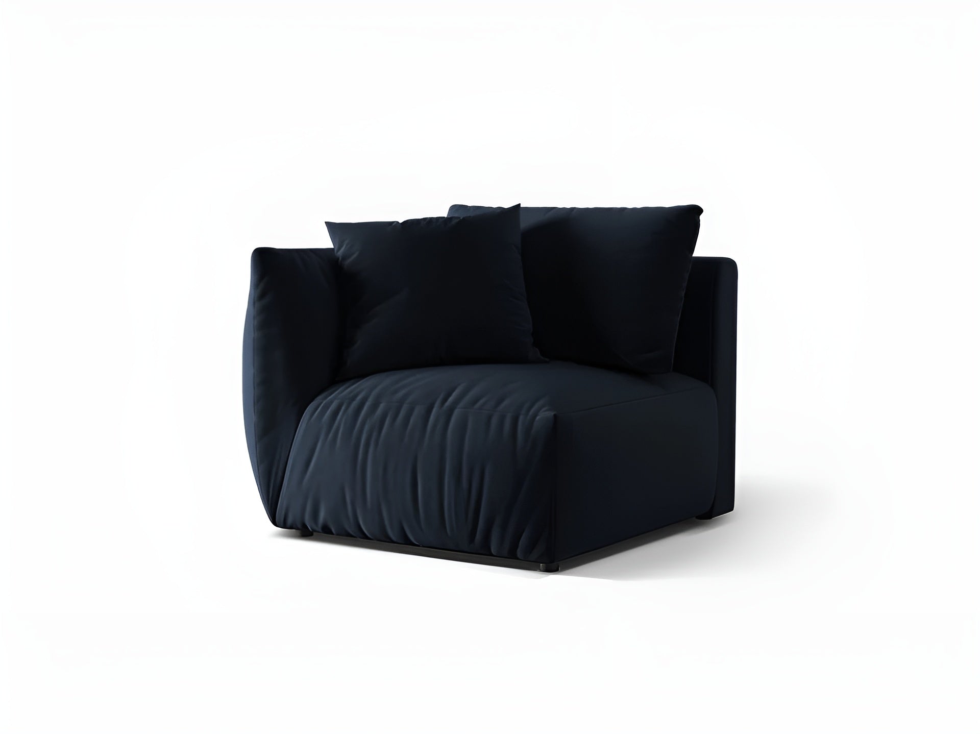 Modulares Samtsofa CHRIS - linkes Element in königsblau