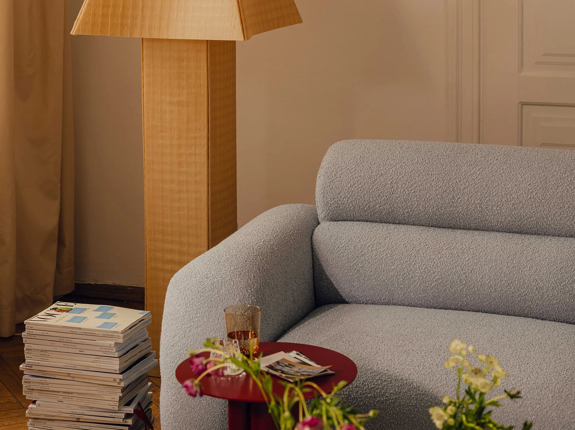 Modulares Sofa NEO - linkes Modul in blauer Melange