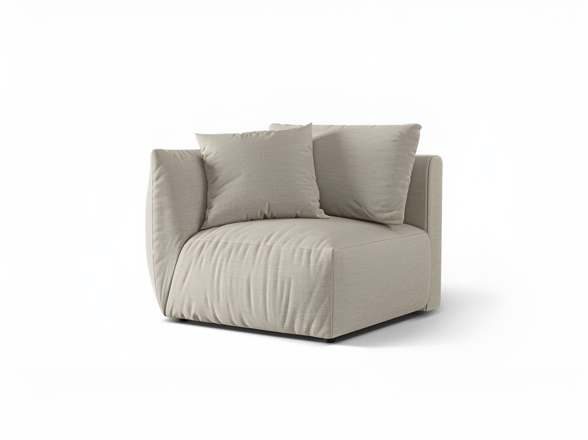 Modulares Sofa CHRIS - linkes Element in cremefarbenem Chenille