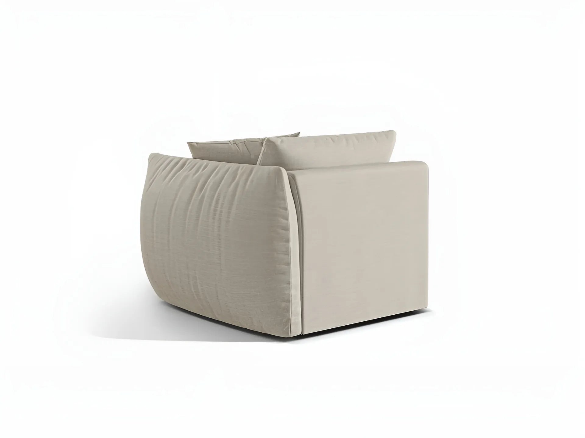 Modulares Sofa CHRIS - rechte Element in cremefarbenem Chenille