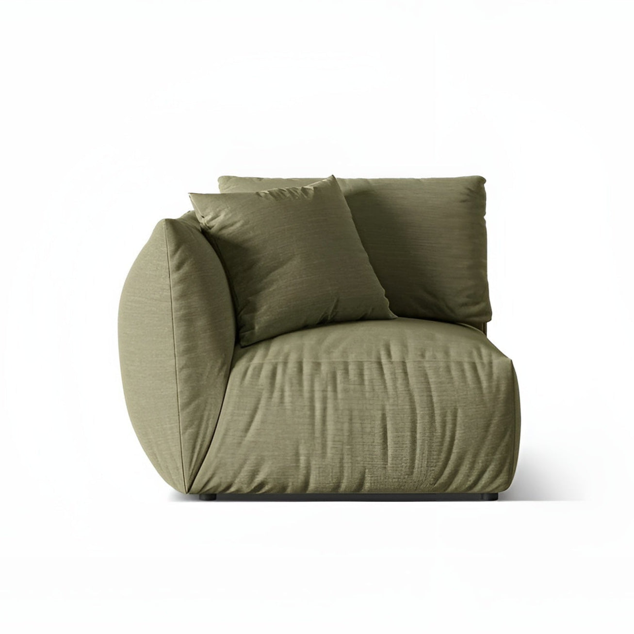 Modulares Sofa CHRIS - linkes Element in hellgrünem Chenille