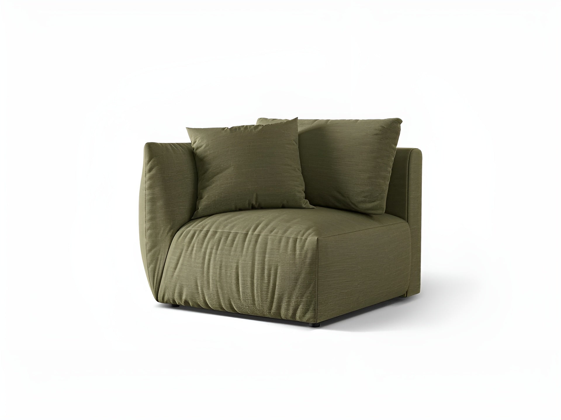 Modulares Sofa CHRIS - linkes Element in hellgrünem Chenille