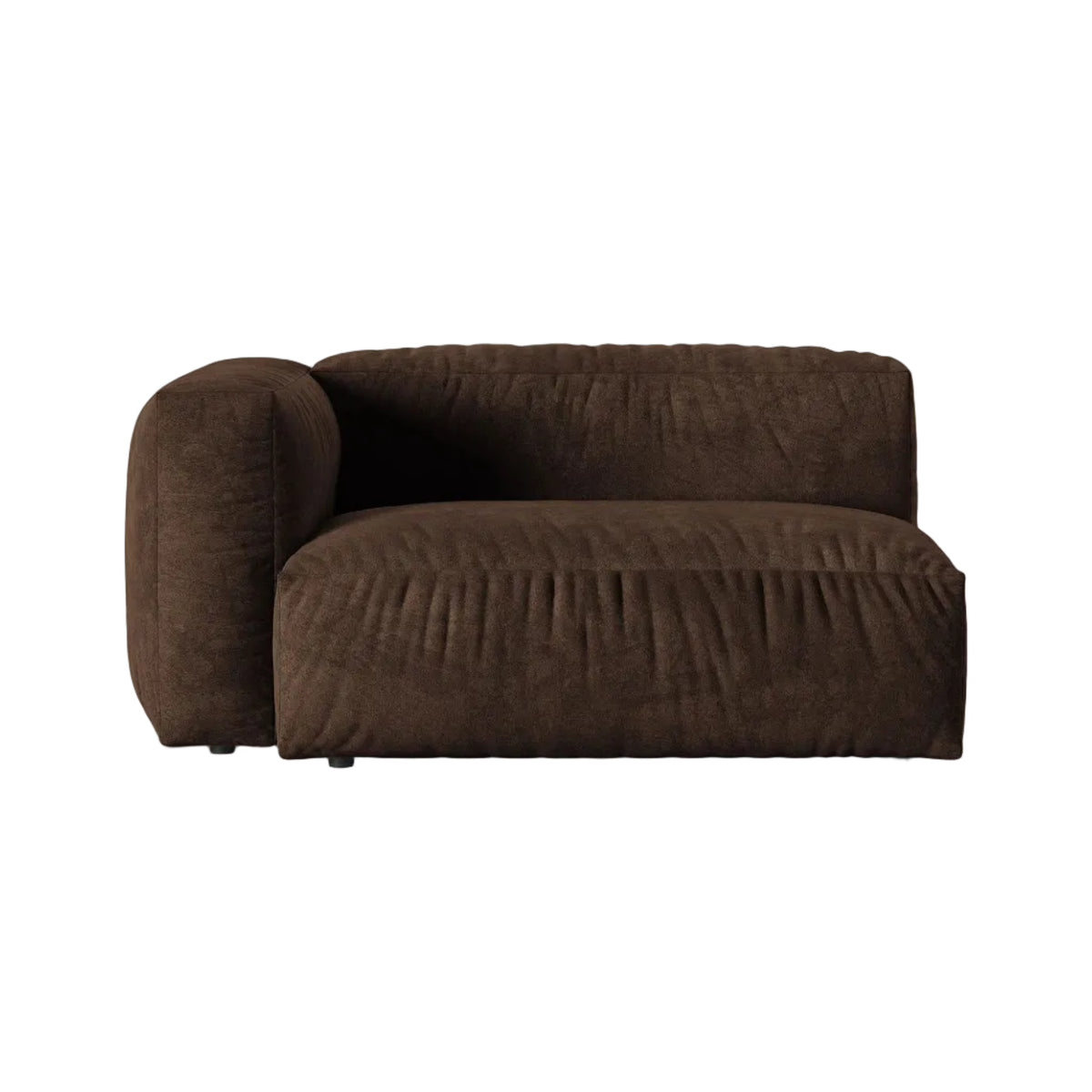Modulare Samtsofa MARTINA XL - linksseitiges Doppelmodul schokoladenbraun