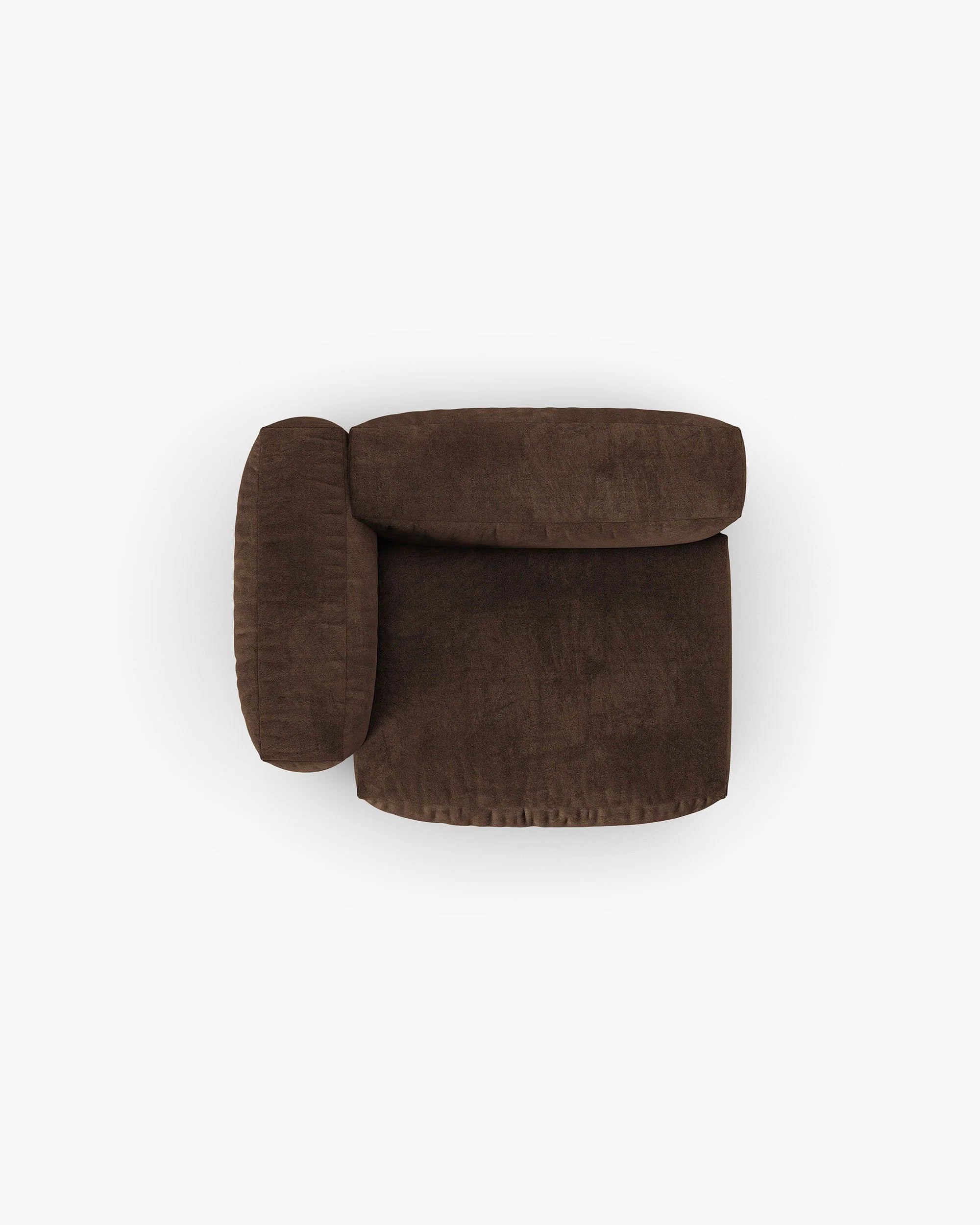 Sofa modulare aus Samt MARTINA XL - linksseitiges Modul schokoladenbraun