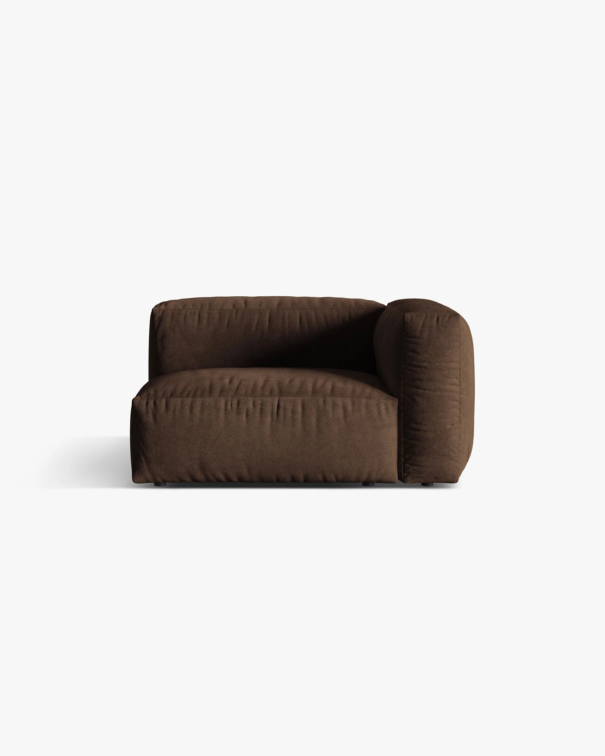 Sofa modulare aus Samt MARTINA - rechtes Modul in Schokoladenfarbe