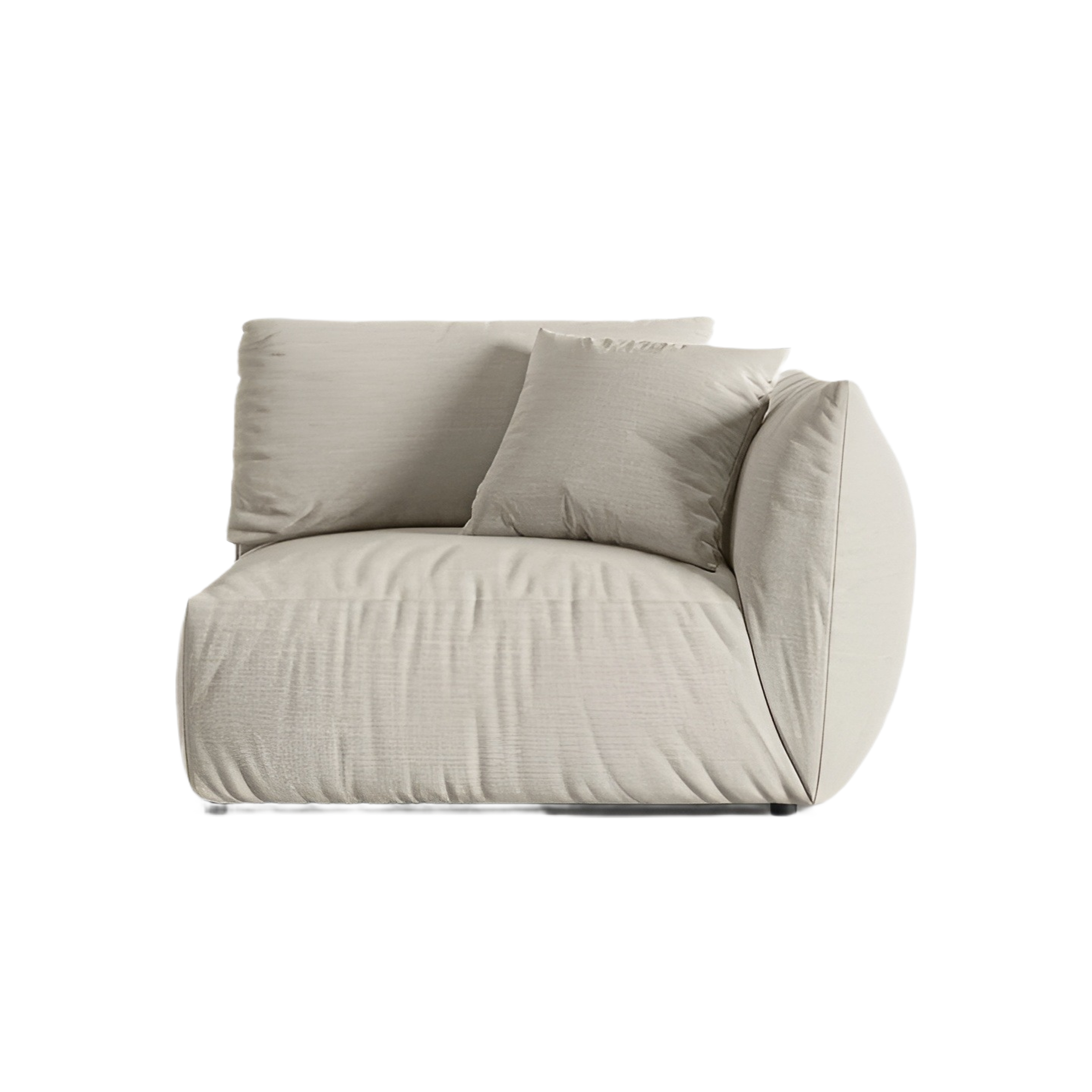 Modulares Sofa CHRIS - breites rechte Element in cremefarbenem Chenille