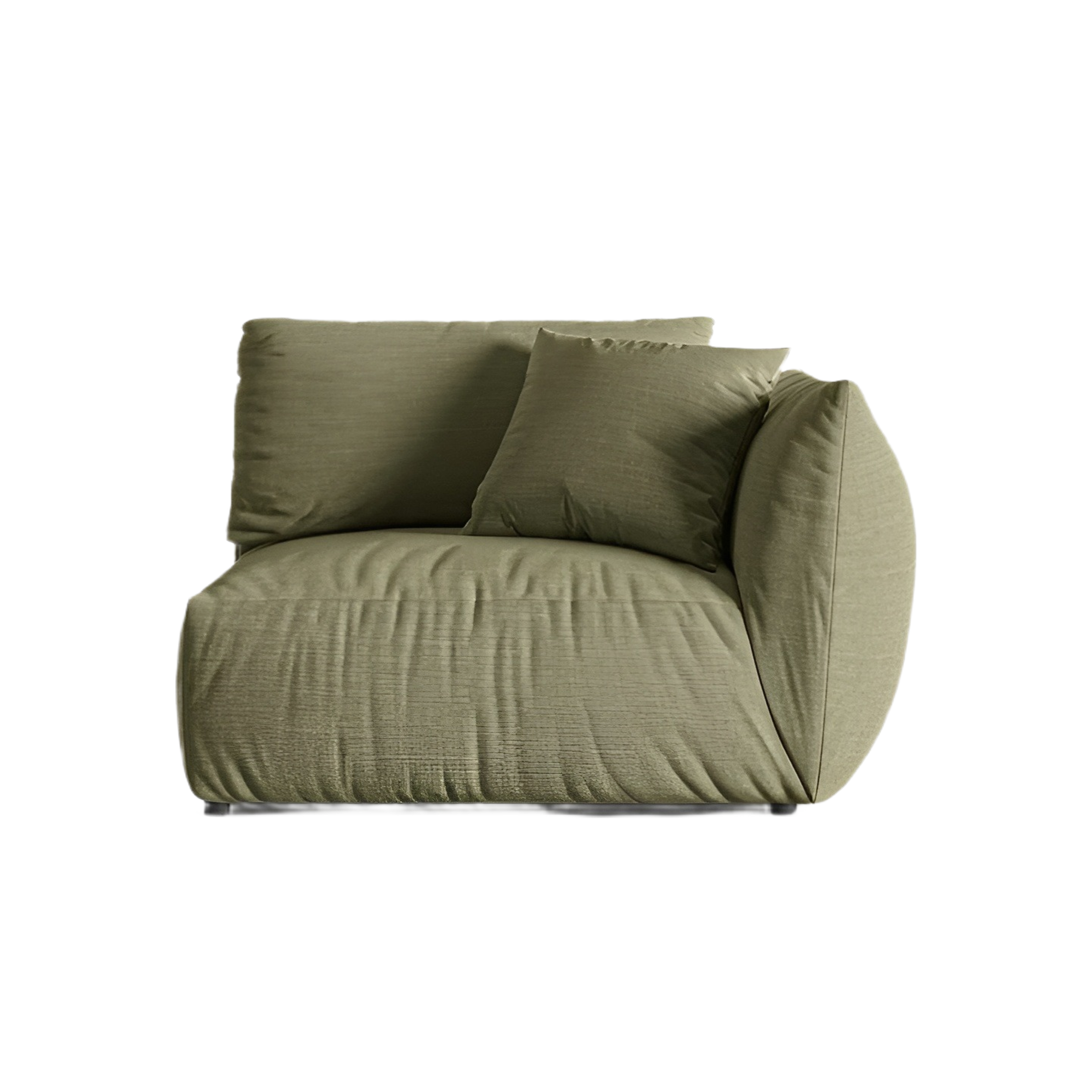 Modulares Sofa CHRIS - breites rechte Element in grünem Chenille