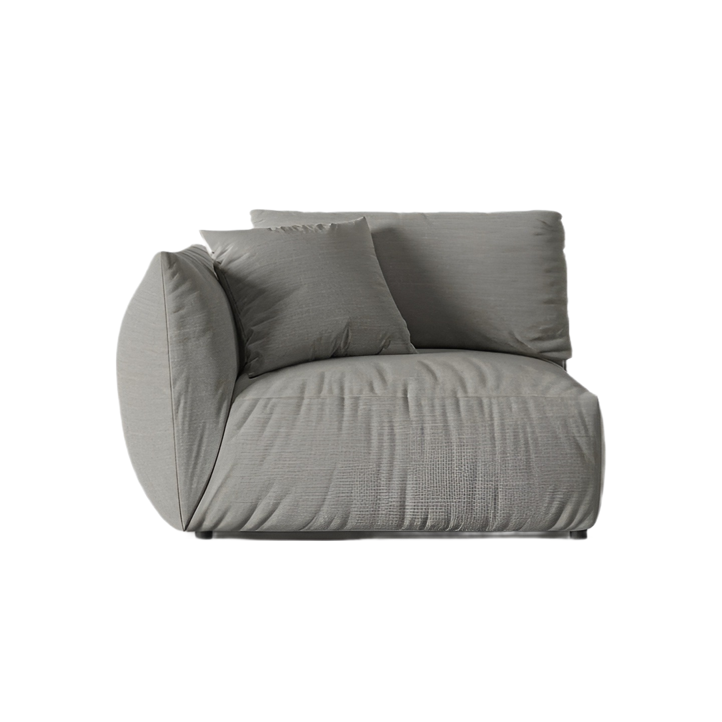 Modulares Sofa CHRIS - breites linkes Element in grauem Chenille