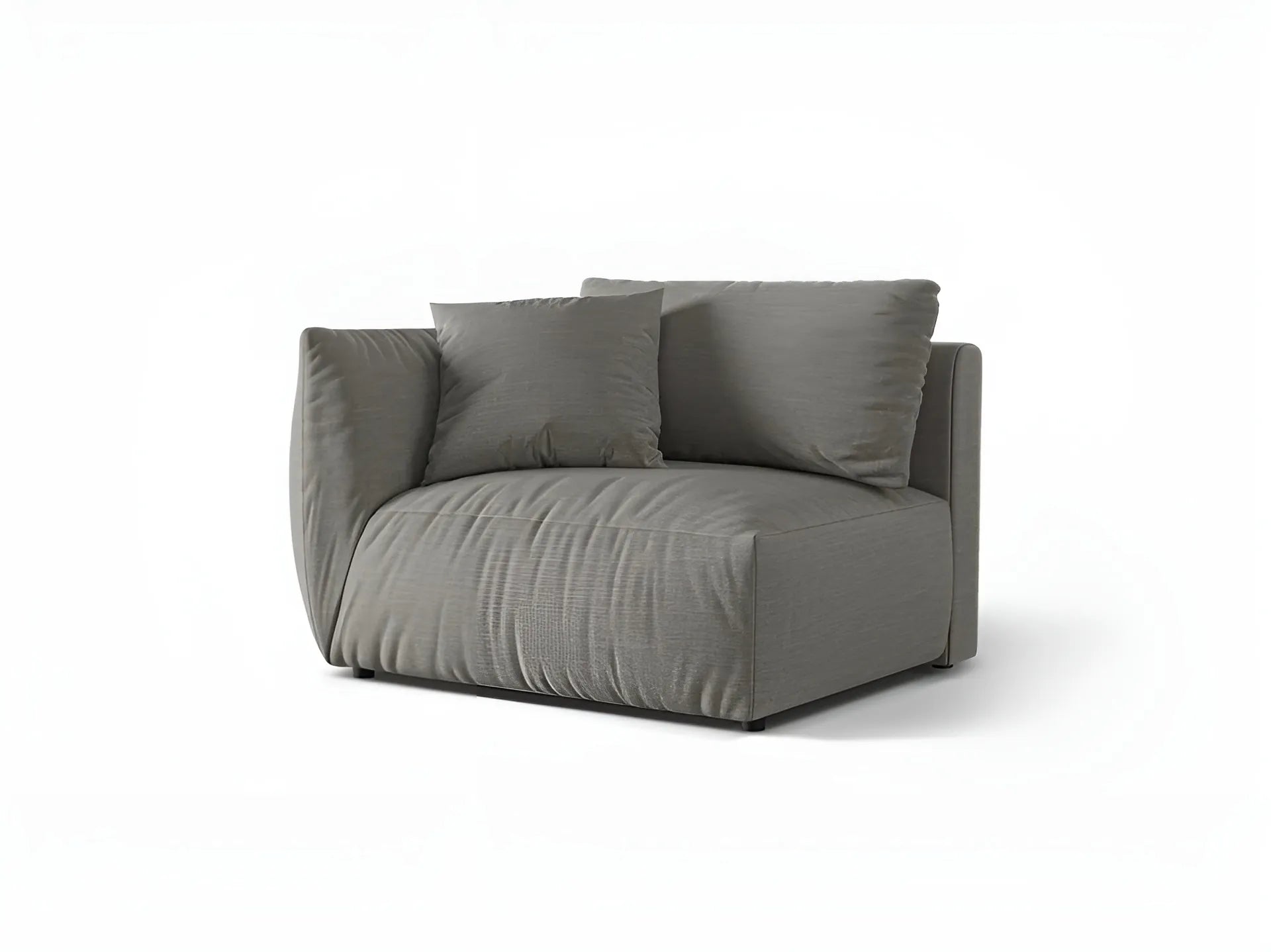Modulares Sofa CHRIS - breites linkes Element in grauem Chenille