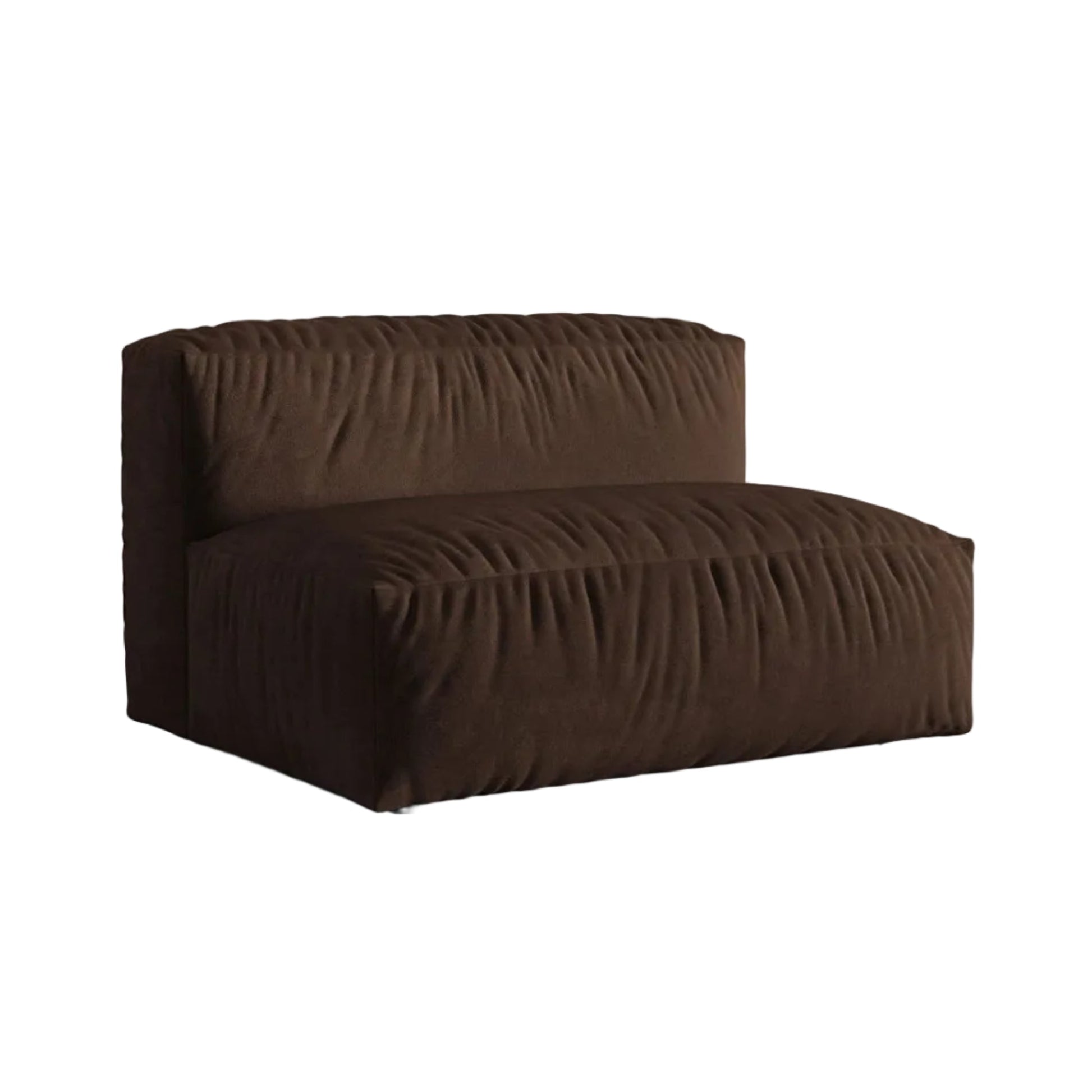 Modulares Samtsofa MARTINA - mittleres Modul in Schokolade