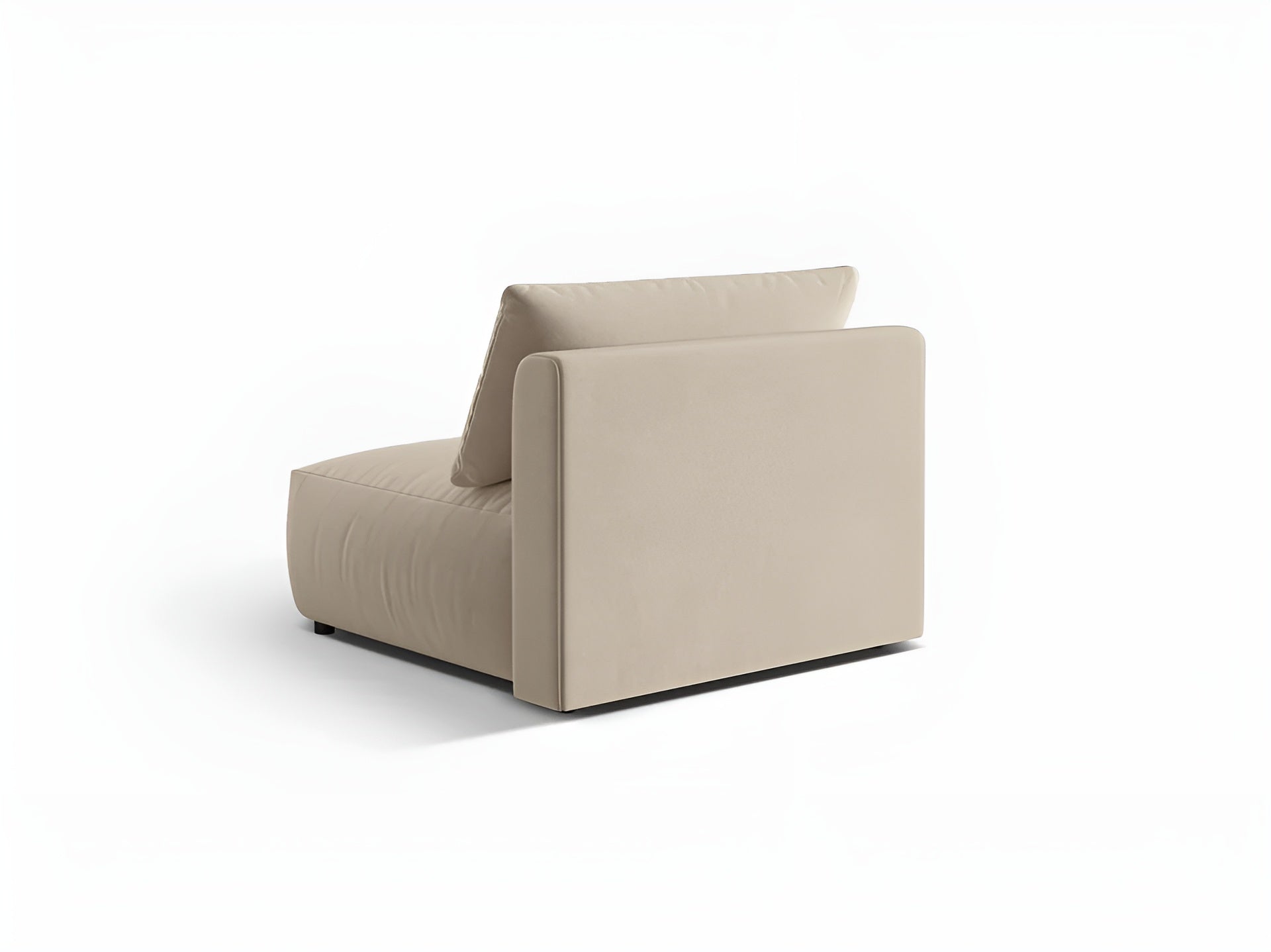 Velvet modular sofa CHRIS - wide central element ecru