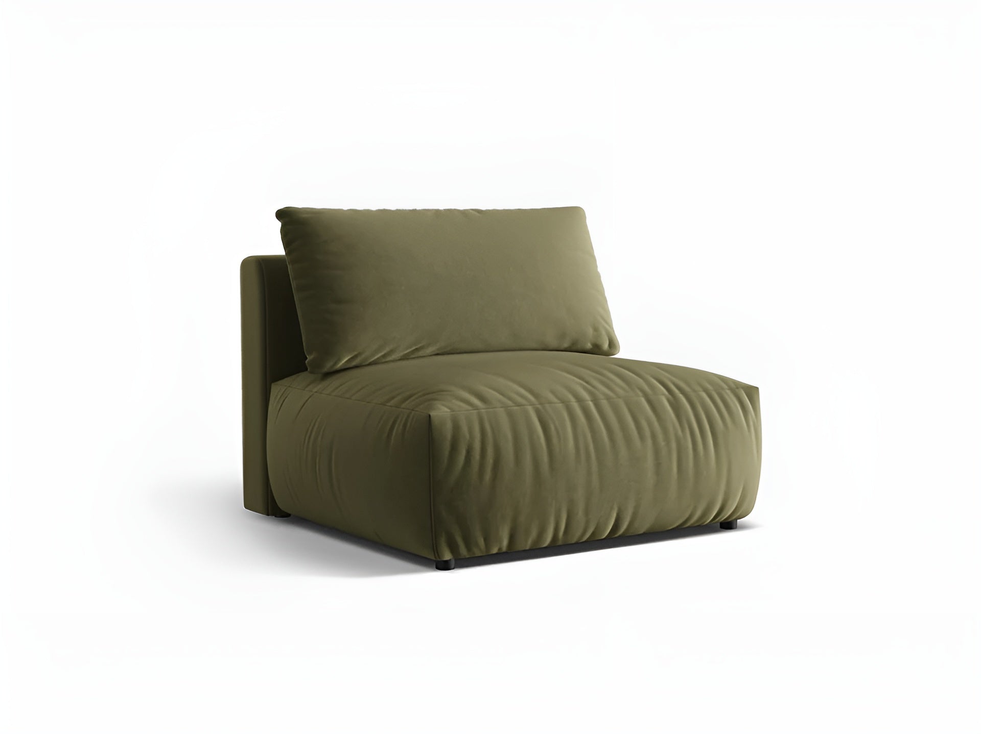 Modulares Samtsofa CHRIS - breites mittleres Element in Hellgrün