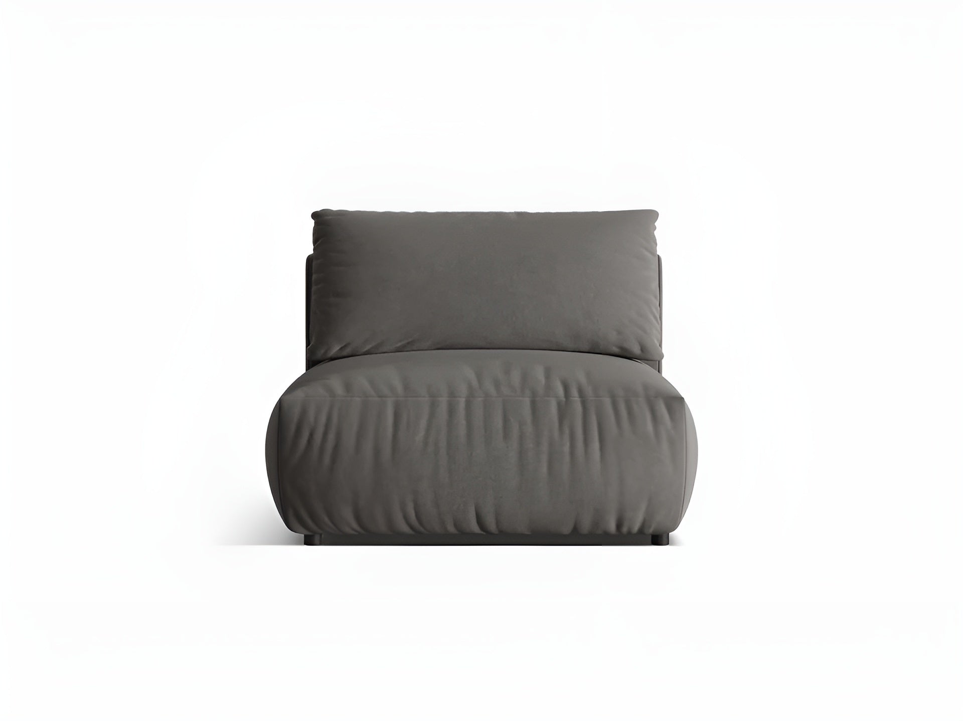 Velvet modular sofa CHRIS - wide central element dark gray