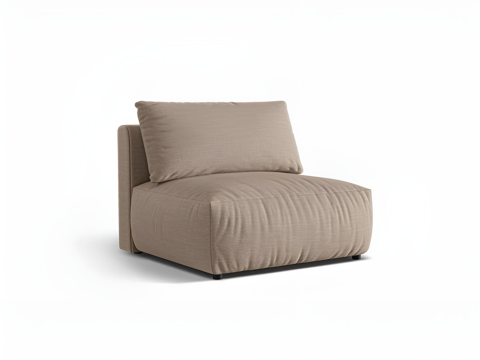 Modulares Sofa CHRIS - breites mittleres Element sandfarbener Chenille