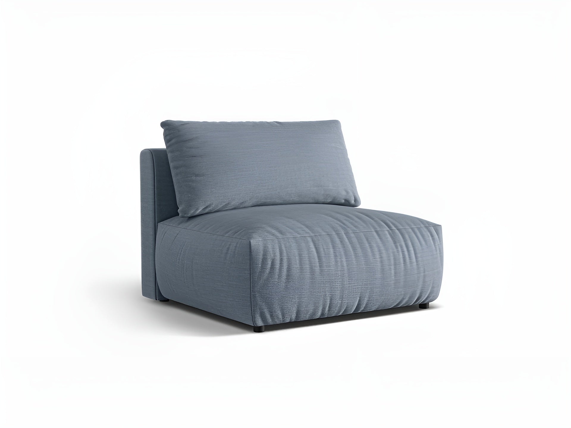 Modulares Sofa CHRIS - breites mittleres Element in hellblauem Chenille