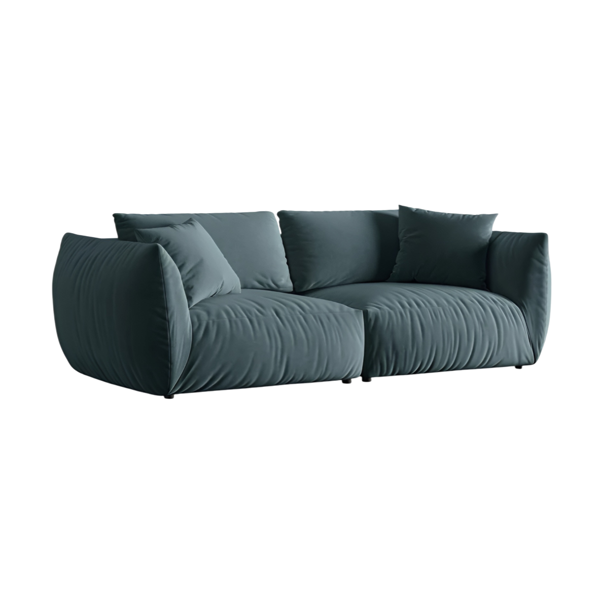 Velvet sofa for 4 people CHRIS light blue