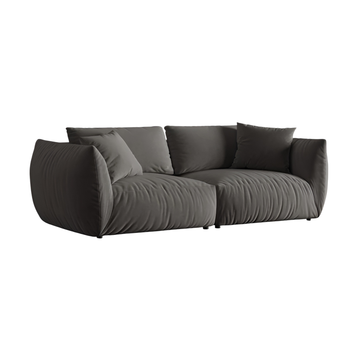 Velvet sofa for 4 people CHRIS dark gray