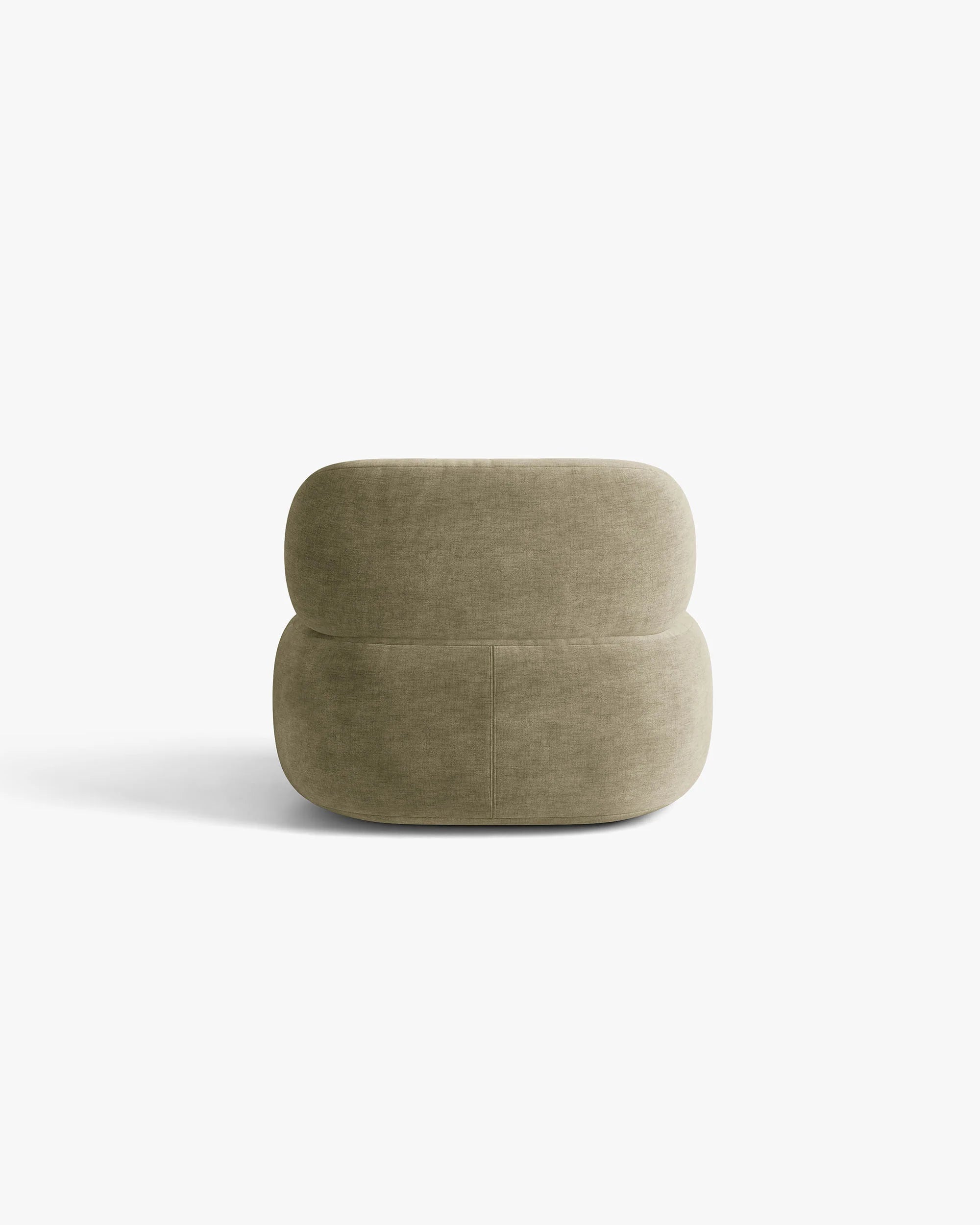 Sessel AURA in hellolivfarbener Chenille
