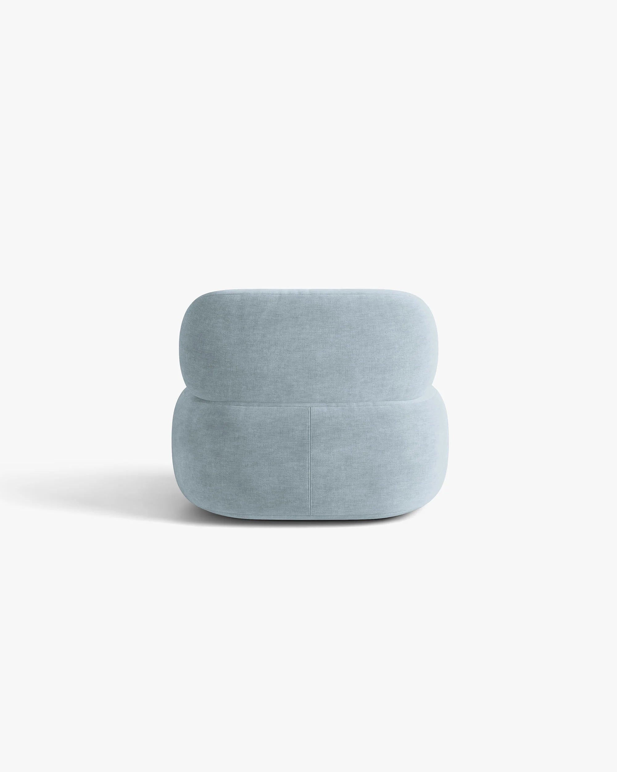 Sessel AURA in pastellblauem Chenille