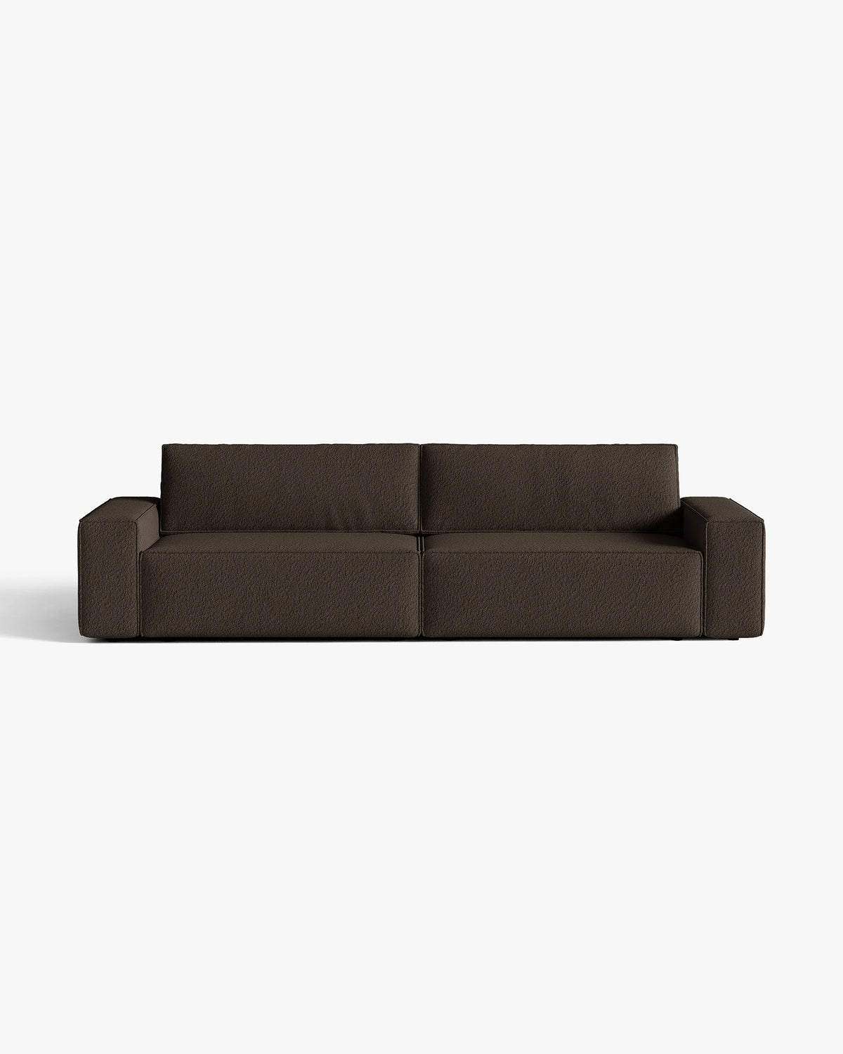 Sofa für 3 Personen mit Schlaffunktion JODIE in schokoladenfarbener Boucle
