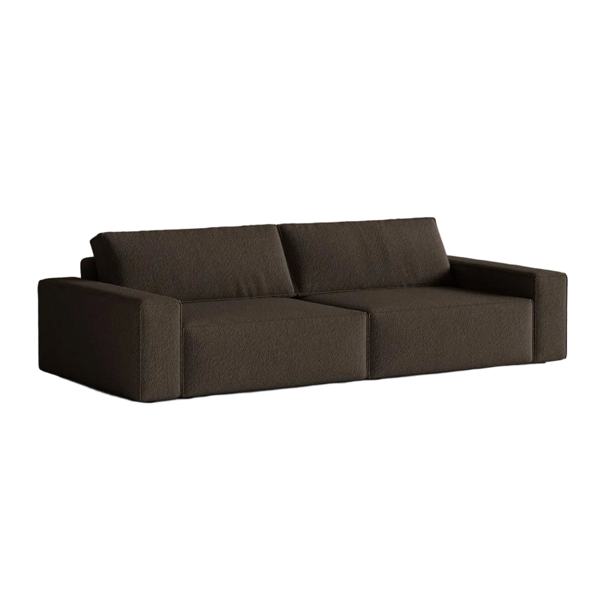 Sofa für 3 Personen mit Schlaffunktion JODIE in schokoladenfarbener Boucle