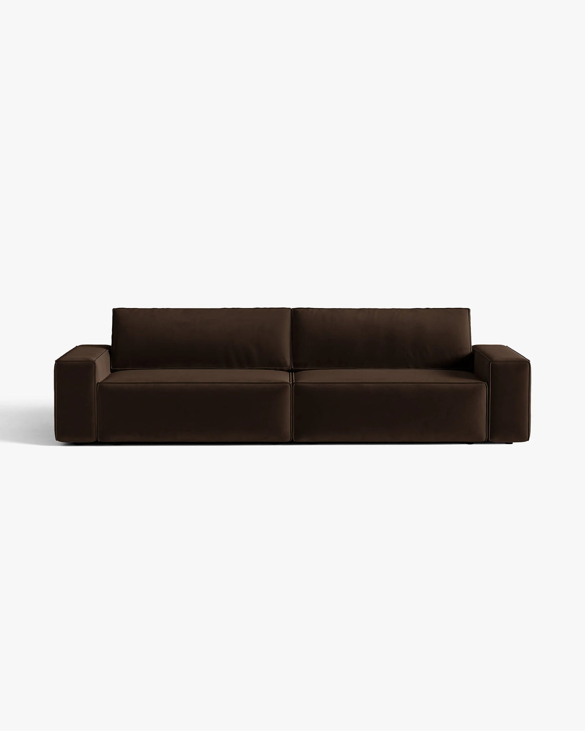 Sofa aus Samt für 3 Personen mit Schlaf-Funktion JODIE schokoladenbraun