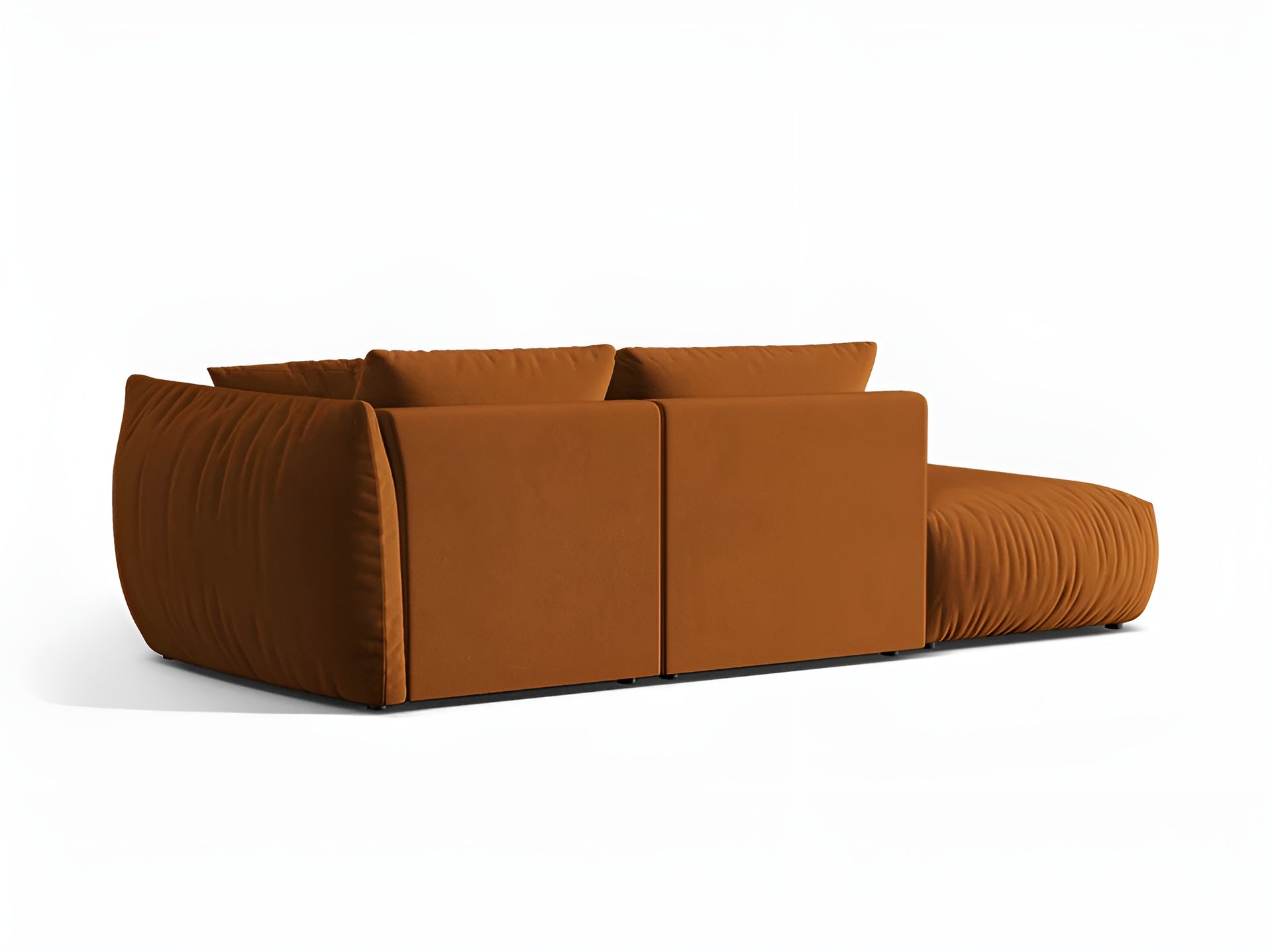 Modulares Samtsofa 3-sitzig links CHRIS terrakotta
