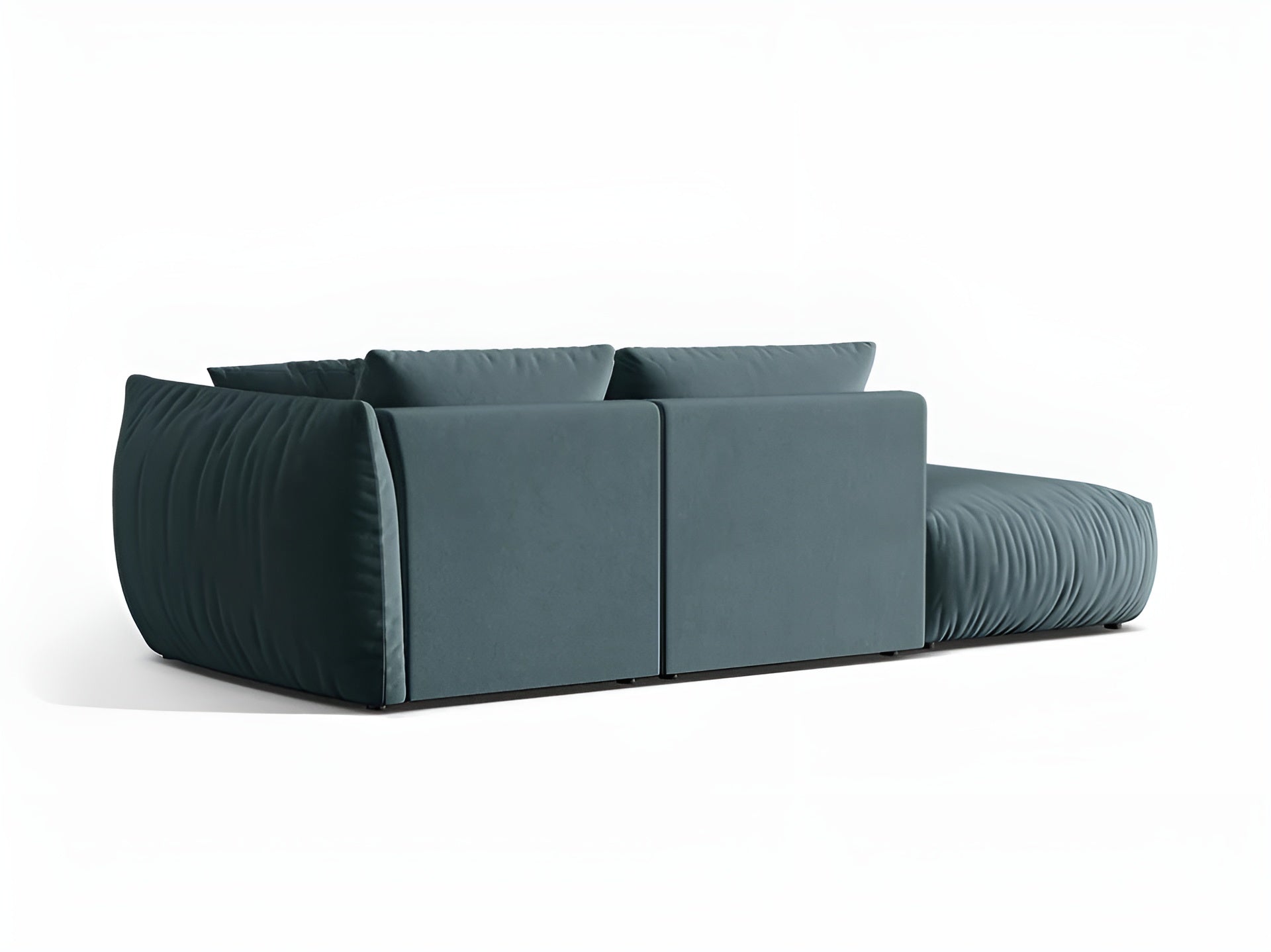 Left-facing 3-seater velvet modular sofa CHRIS light blue
