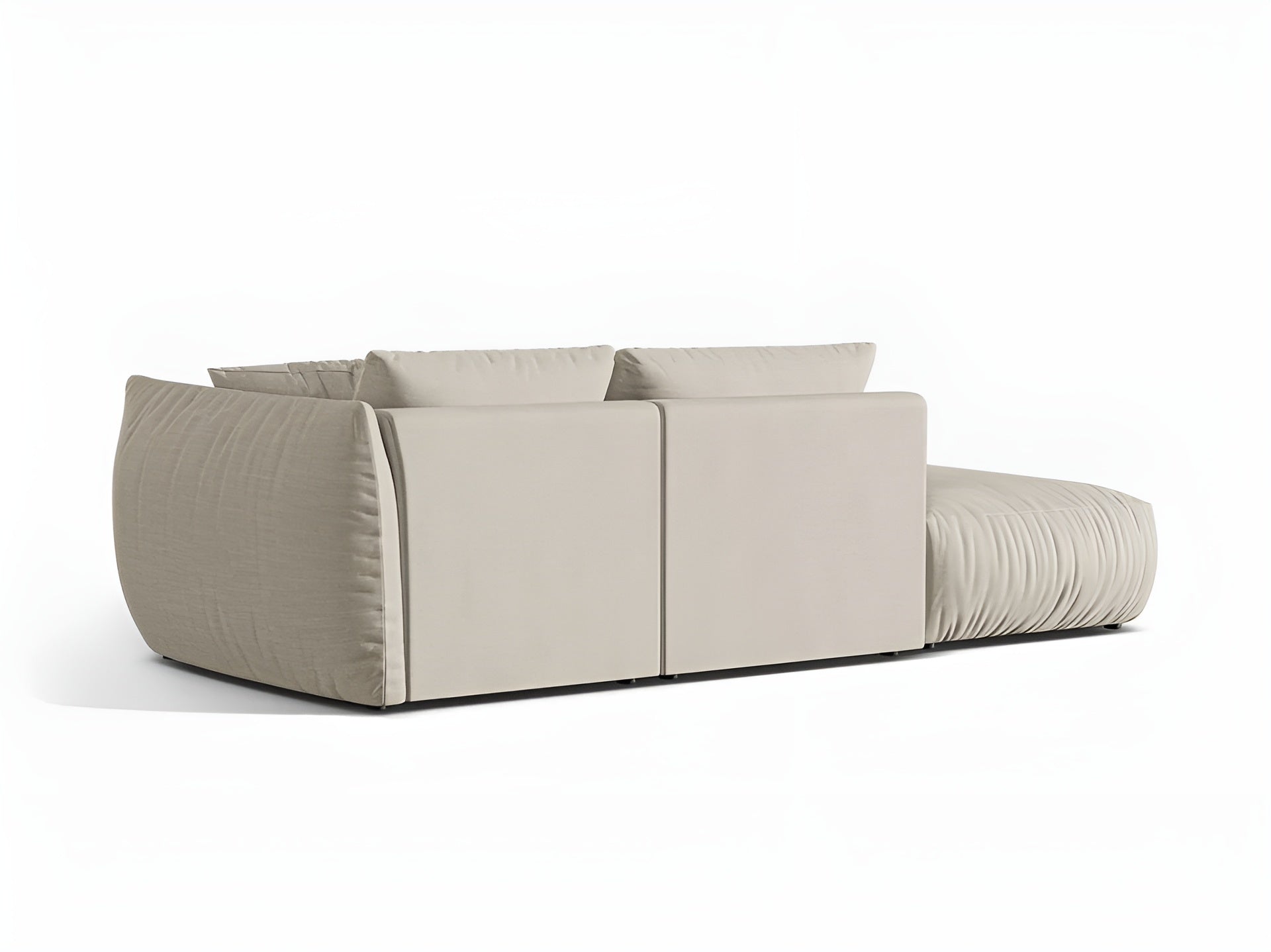 Left-facing 3-seater modular sofa CHRIS cream chenille