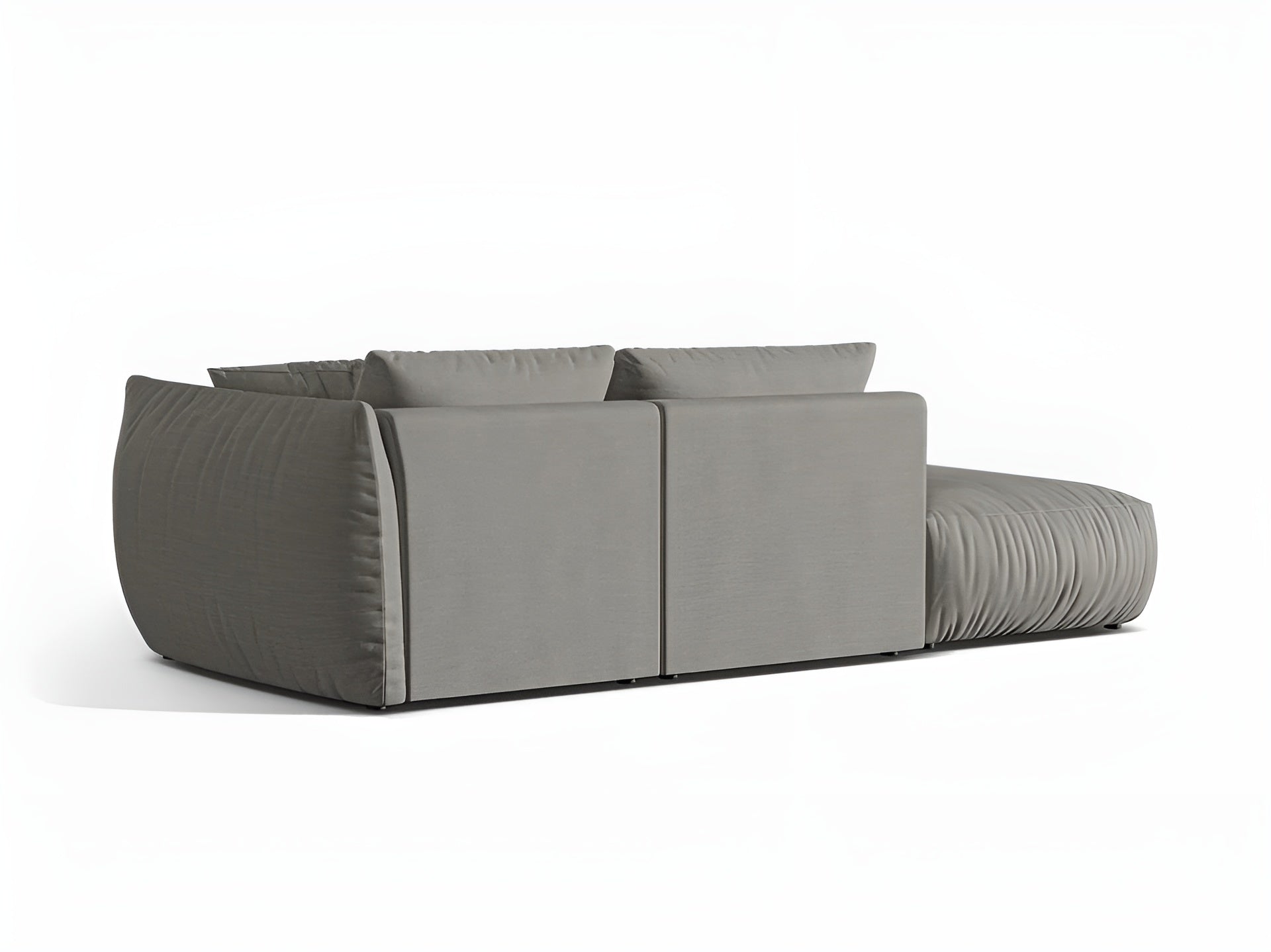 Left-facing 3-seater modular sofa CHRIS gray chenille