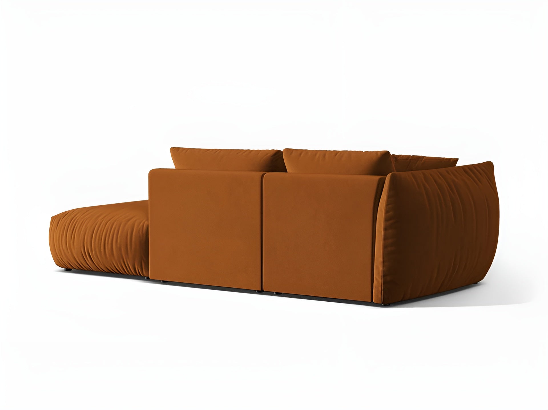 Modulares Samtsofa für 3 Personen rechts CHRIS terrakotta