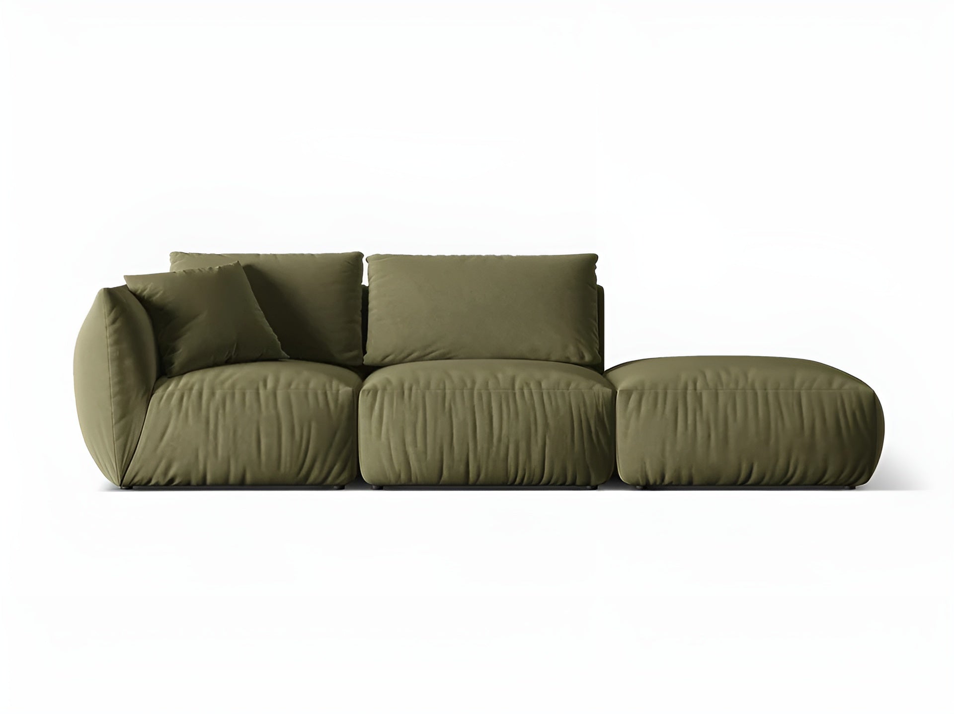 Modulares Samtsofa für 3 Personen rechtsseitig CHRIS hellgrün