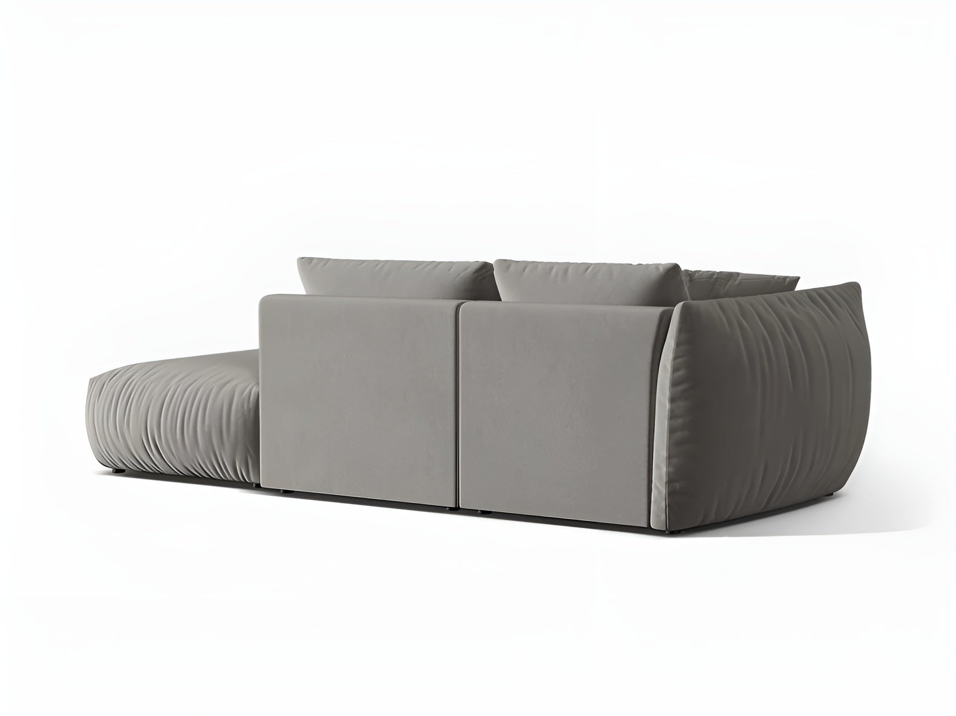 Modulares Samtsofa für 3 Personen, rechtsseitig CHRIS, grau