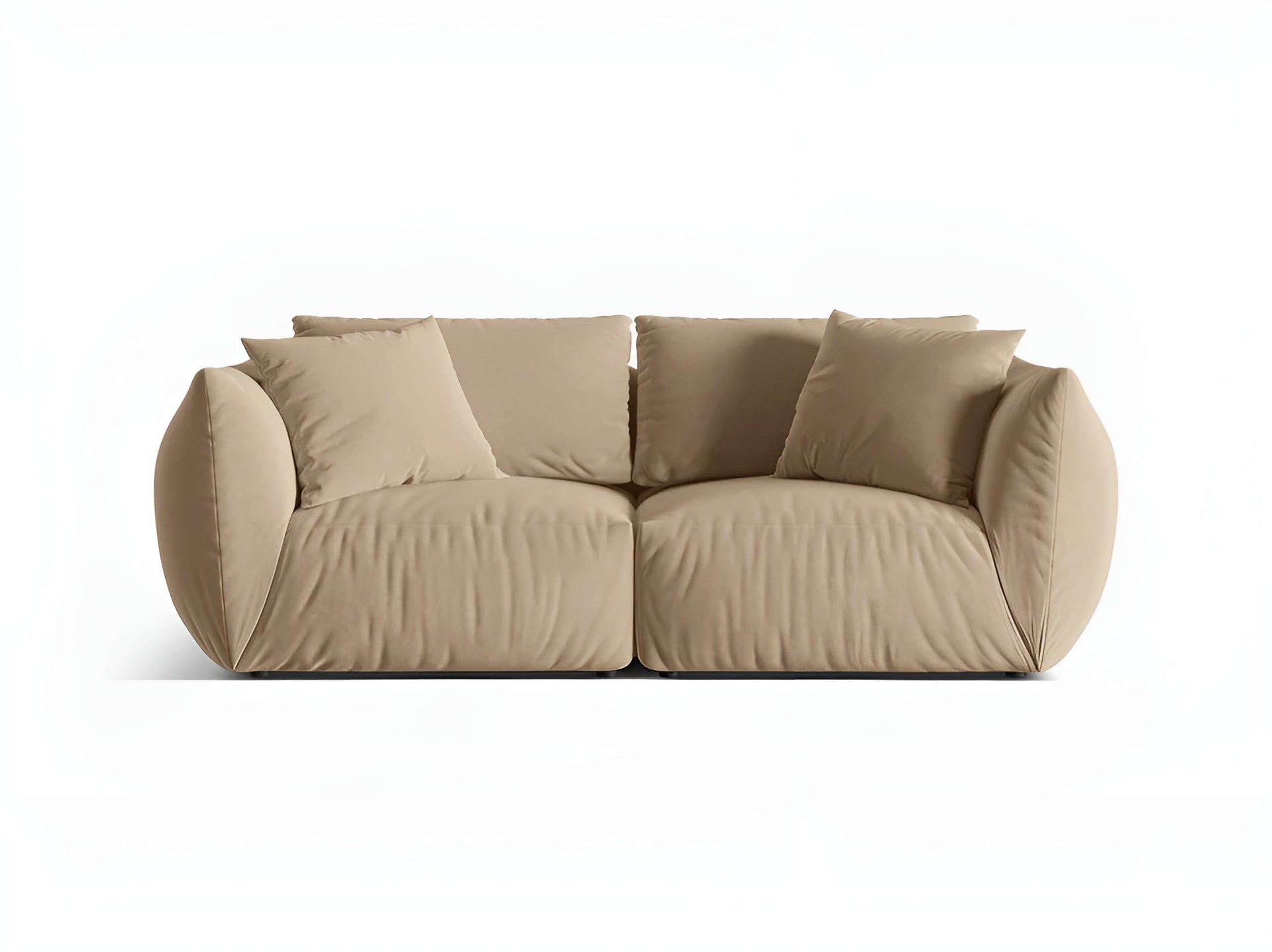 Sofa aus Samt 3-sitzig CHRIS sandfarben