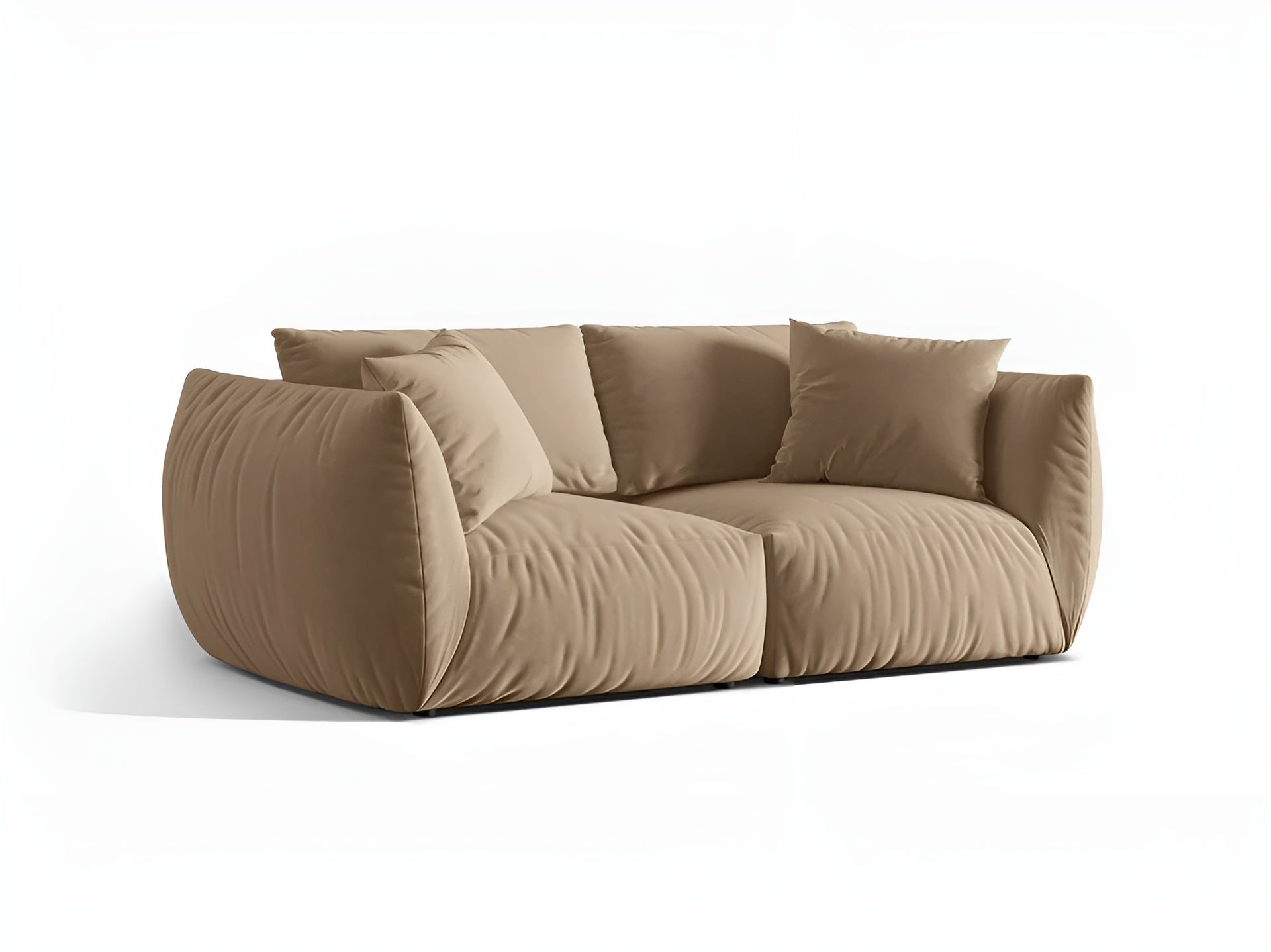 Sofa aus Samt 3-sitzig CHRIS sandfarben