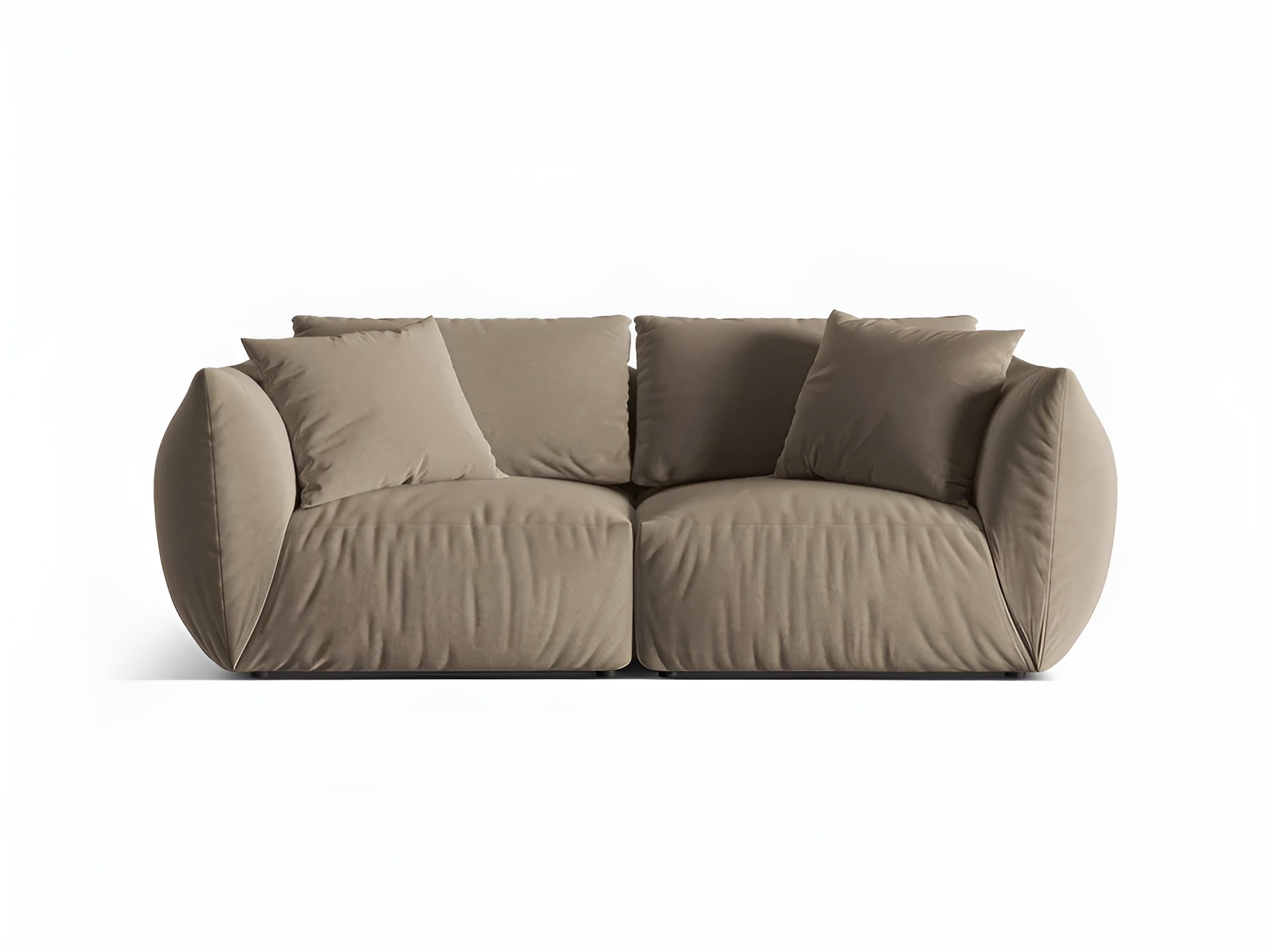 CHRIS light brown velvet 3-seater sofa