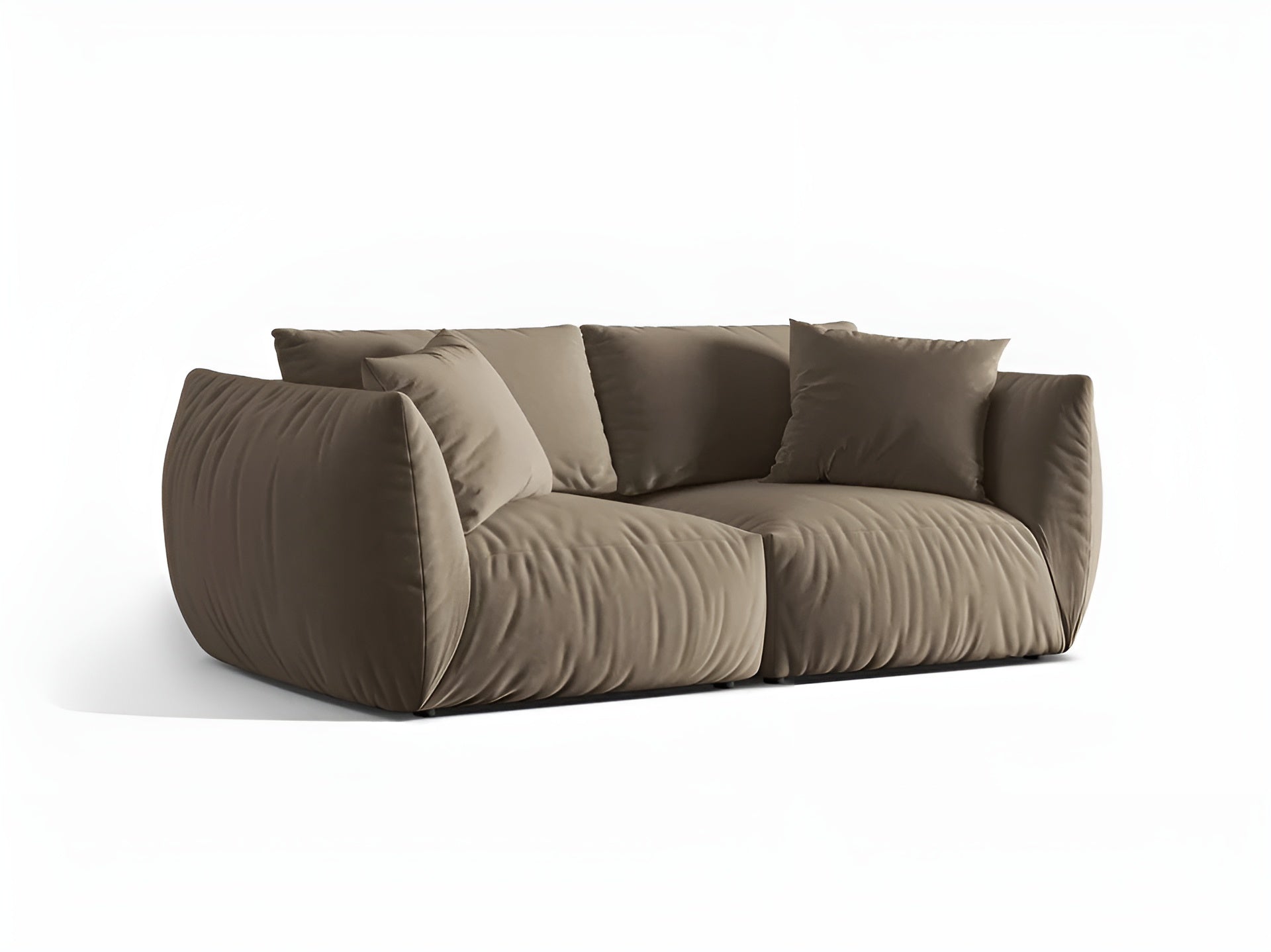 CHRIS light brown velvet 3-seater sofa